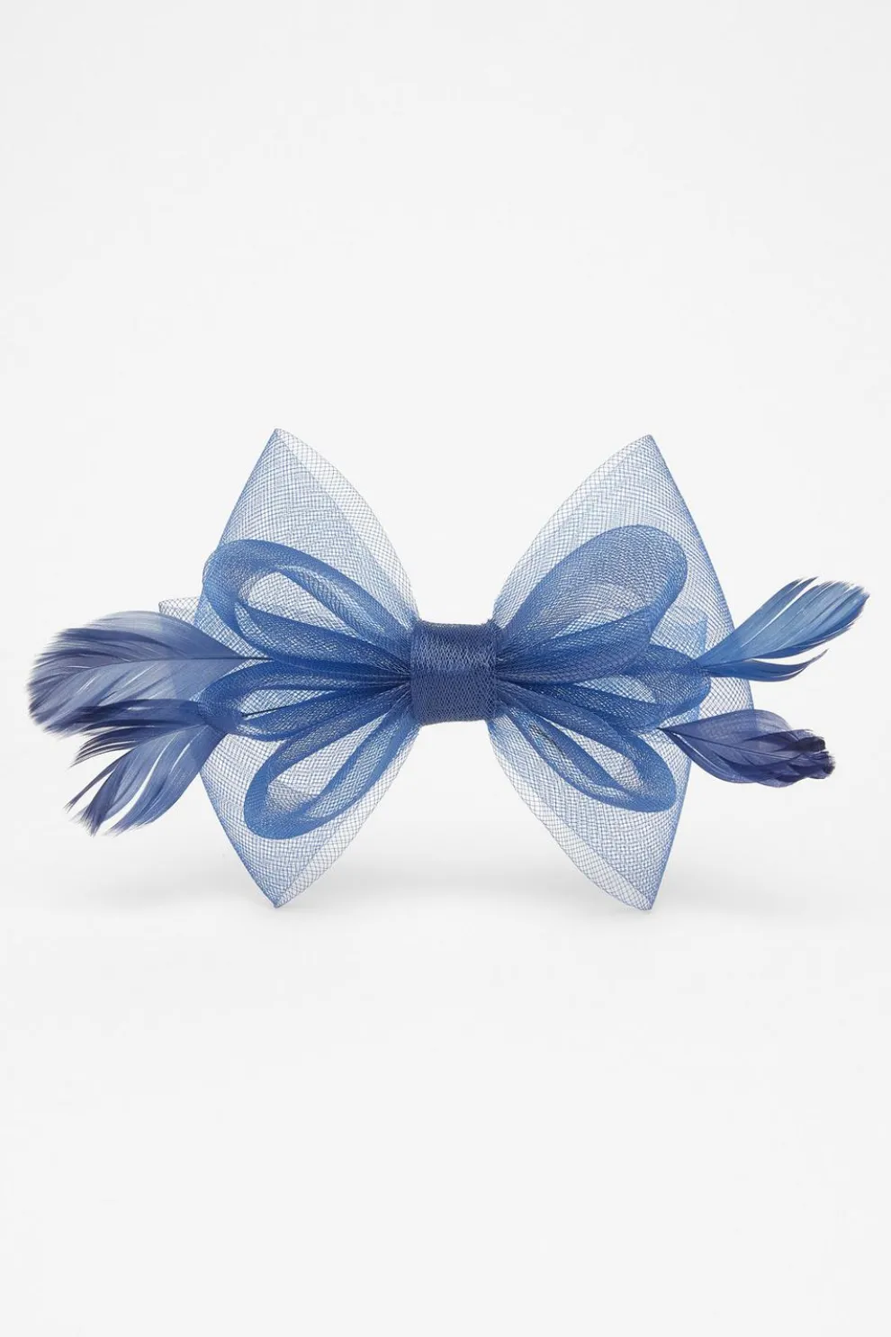 Navy Small Bow Clasp Fascinator