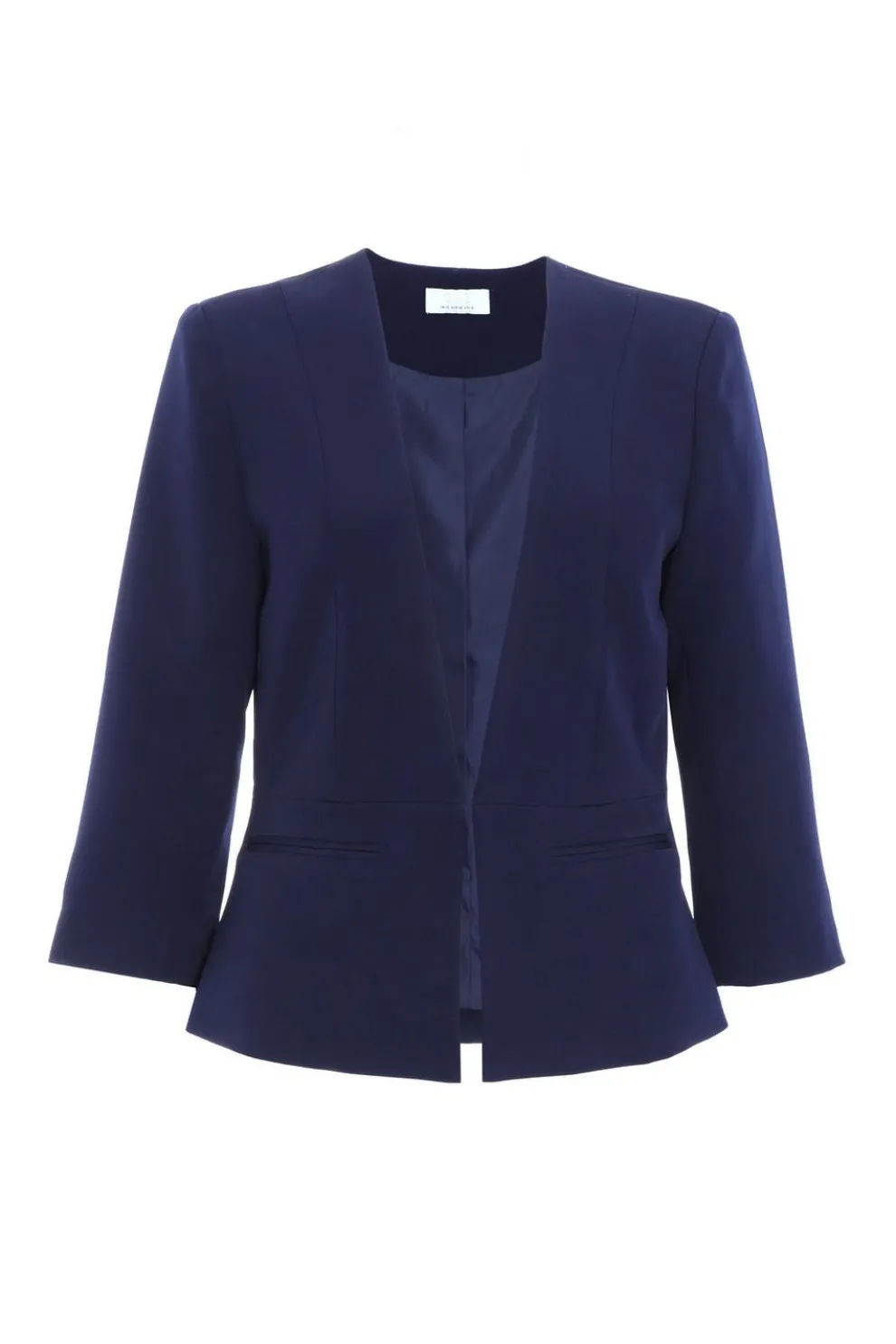 Navy Tailored Cropped Blazer