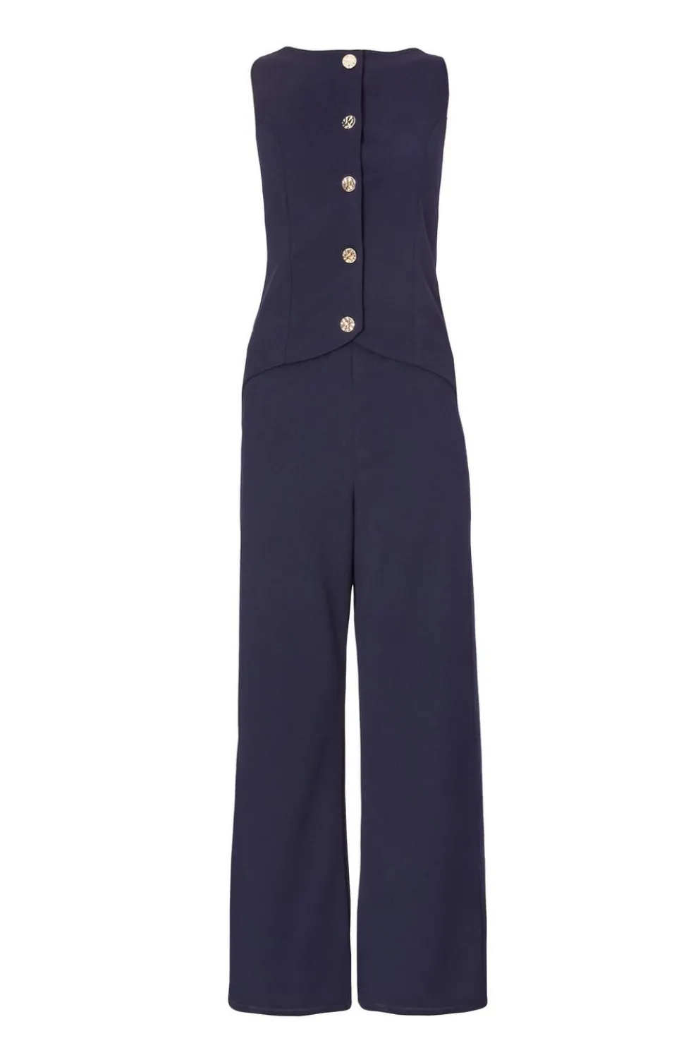 Navy Waistcoat Jumpsuit