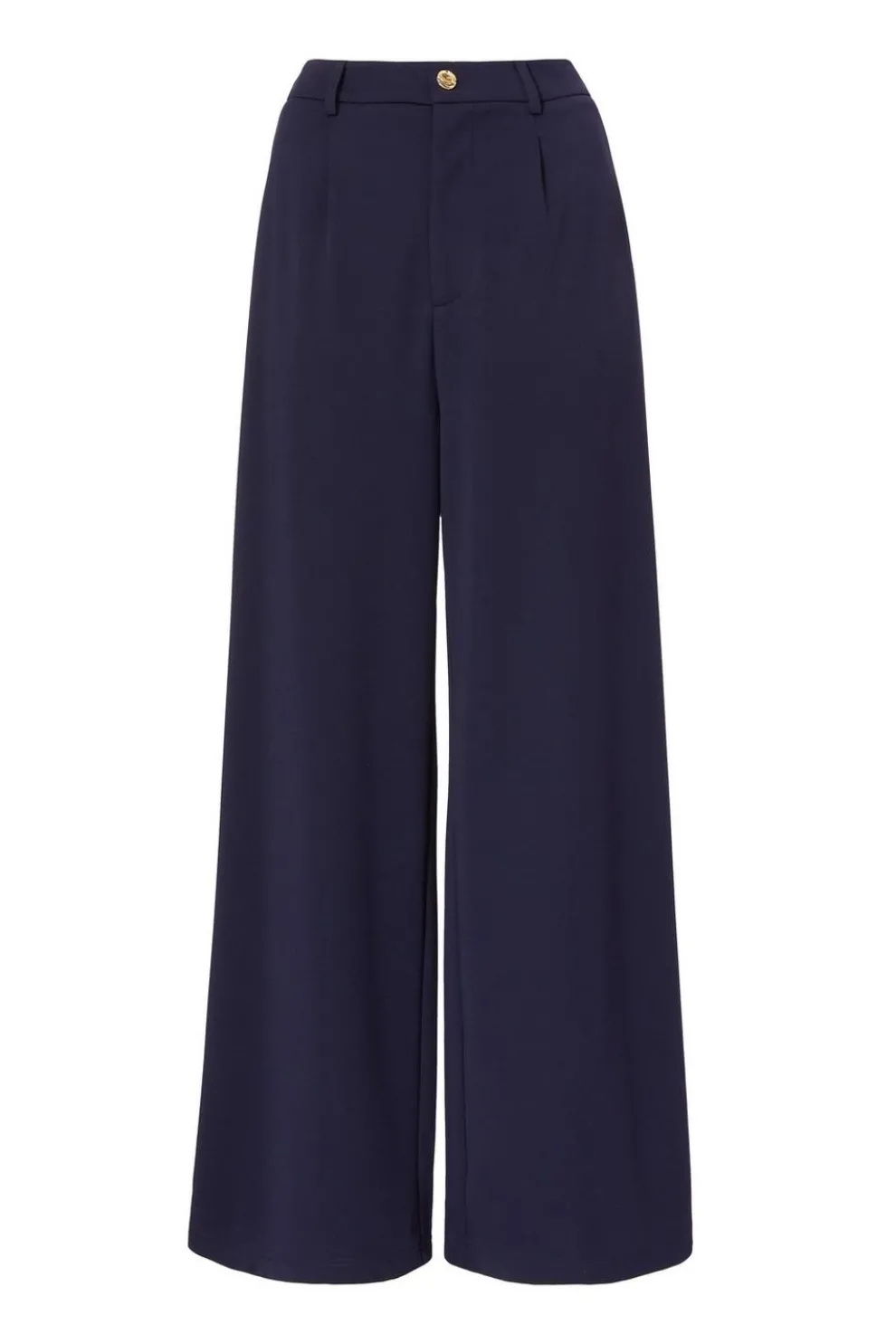 Navy Wide Leg Trousers