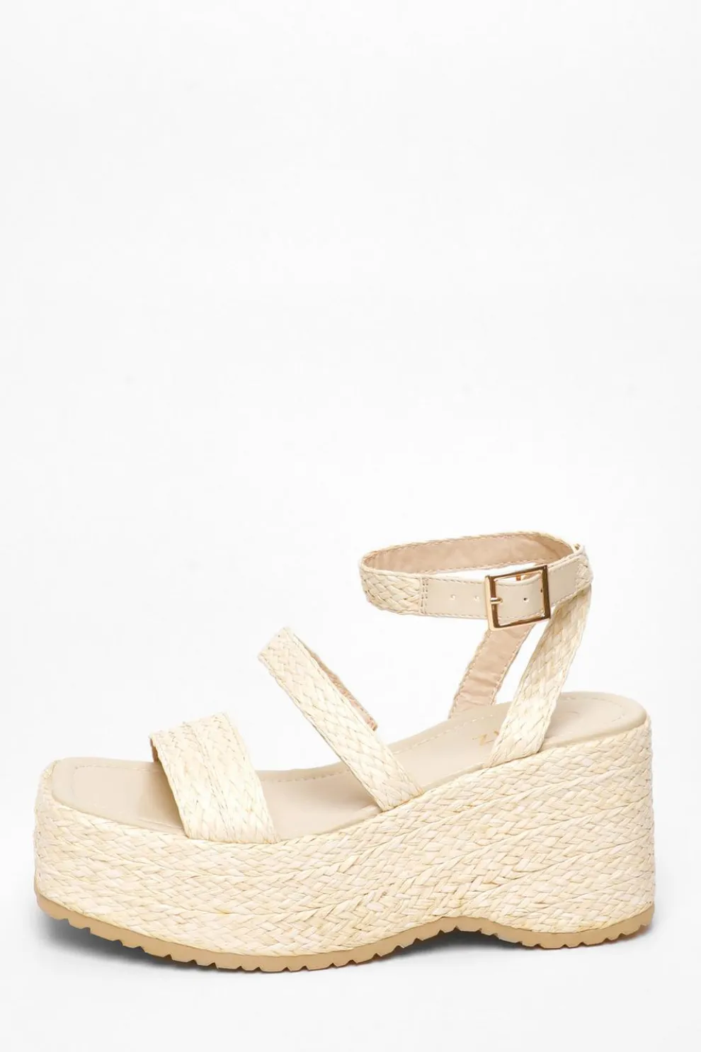 Nude Chunky Platform Wedges