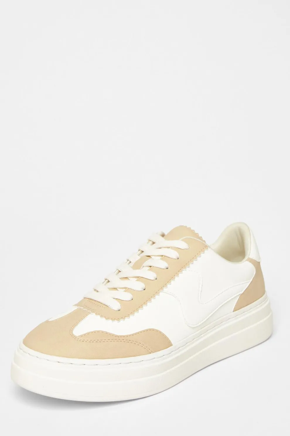 Nude Faux Leather Chunky Trainers