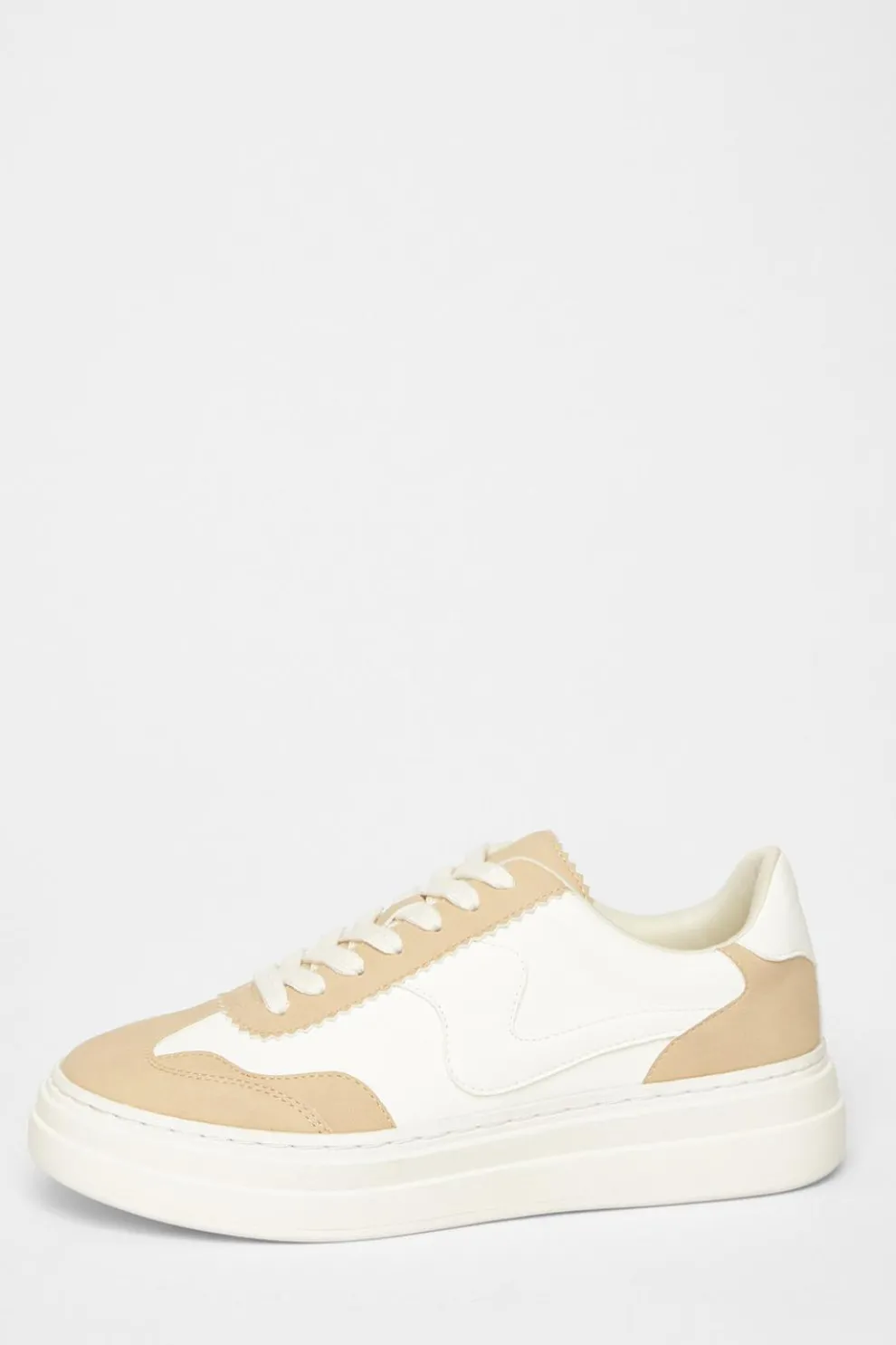 Nude Faux Leather Chunky Trainers