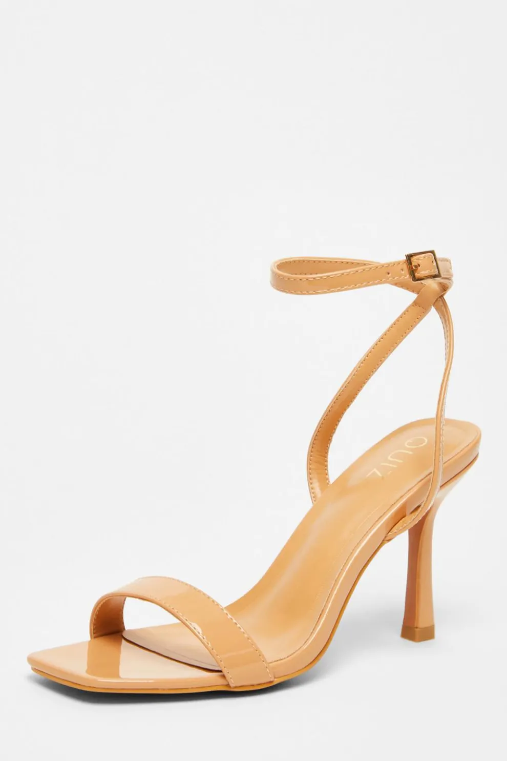 Nude Flared Heel Sandal