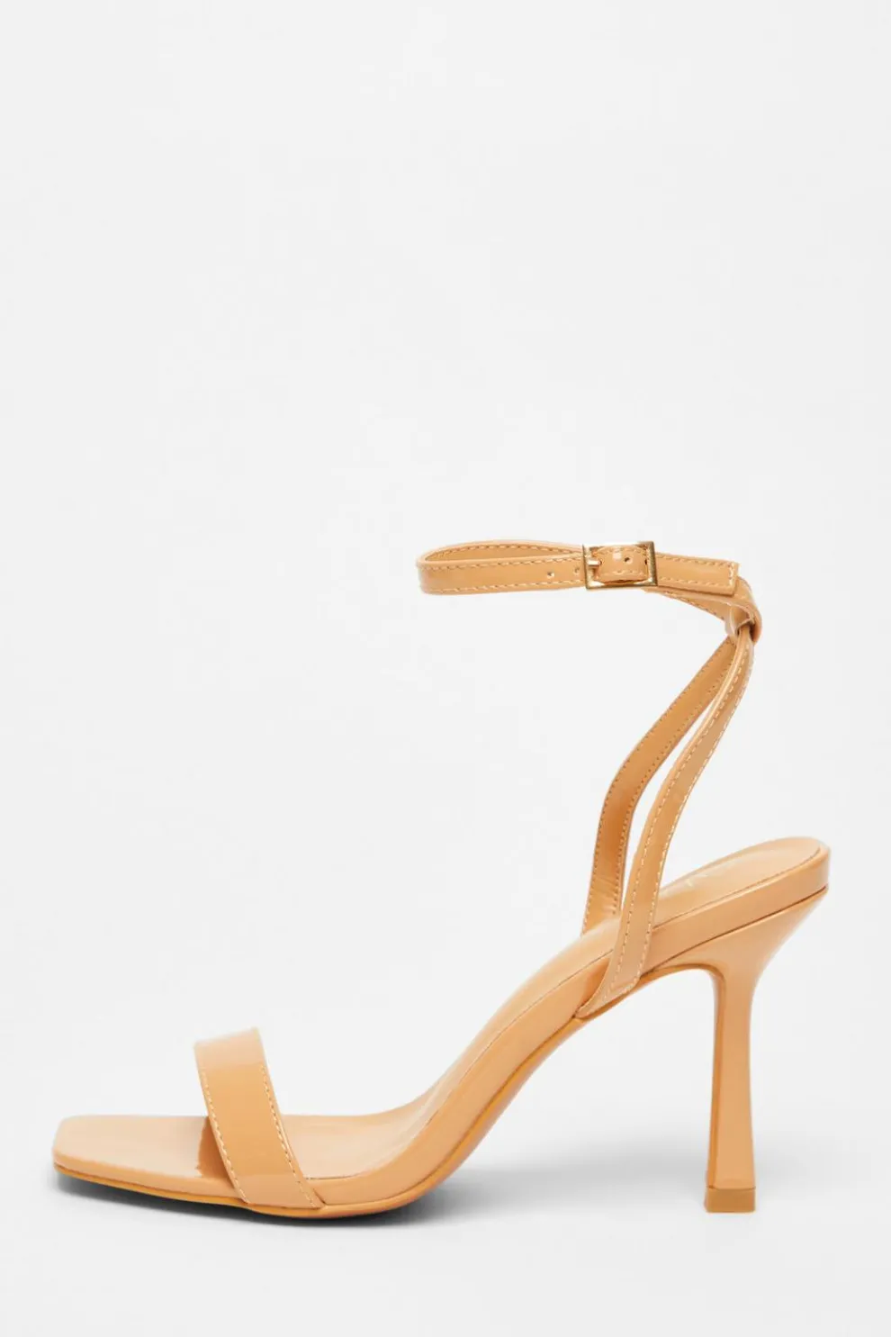 Nude Flared Heel Sandal
