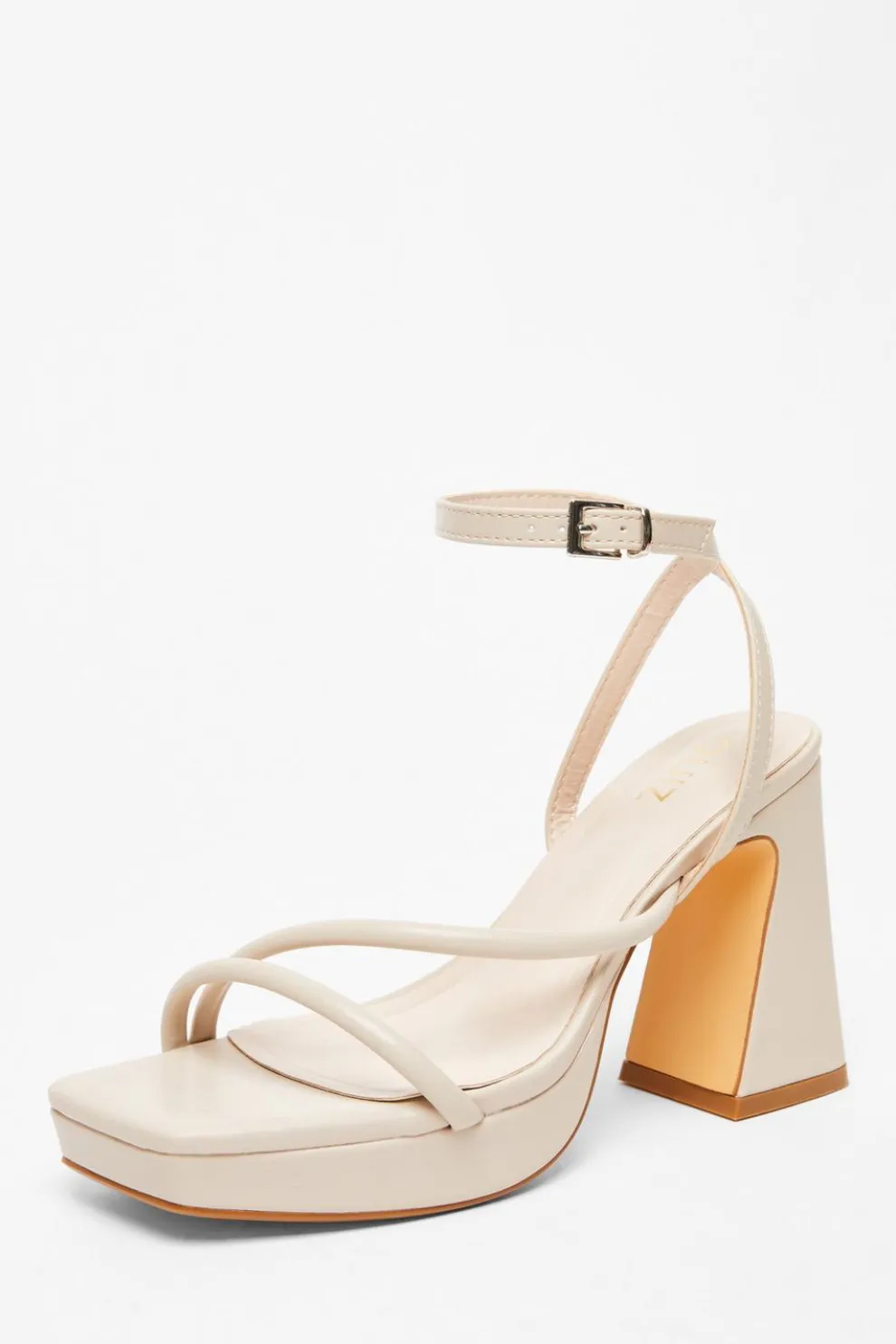 Nude Platform Heeled Sandals