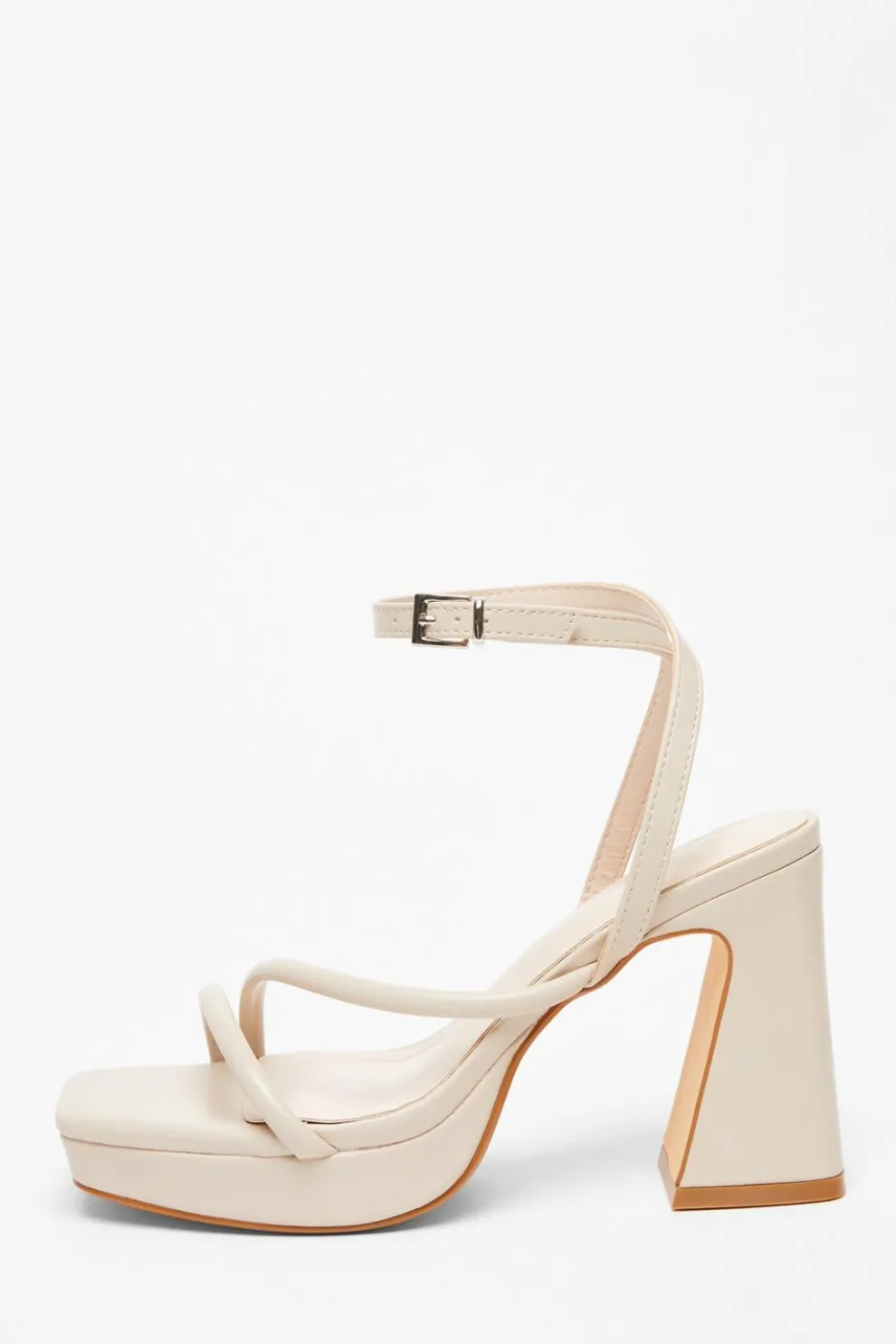 Nude Platform Heeled Sandals