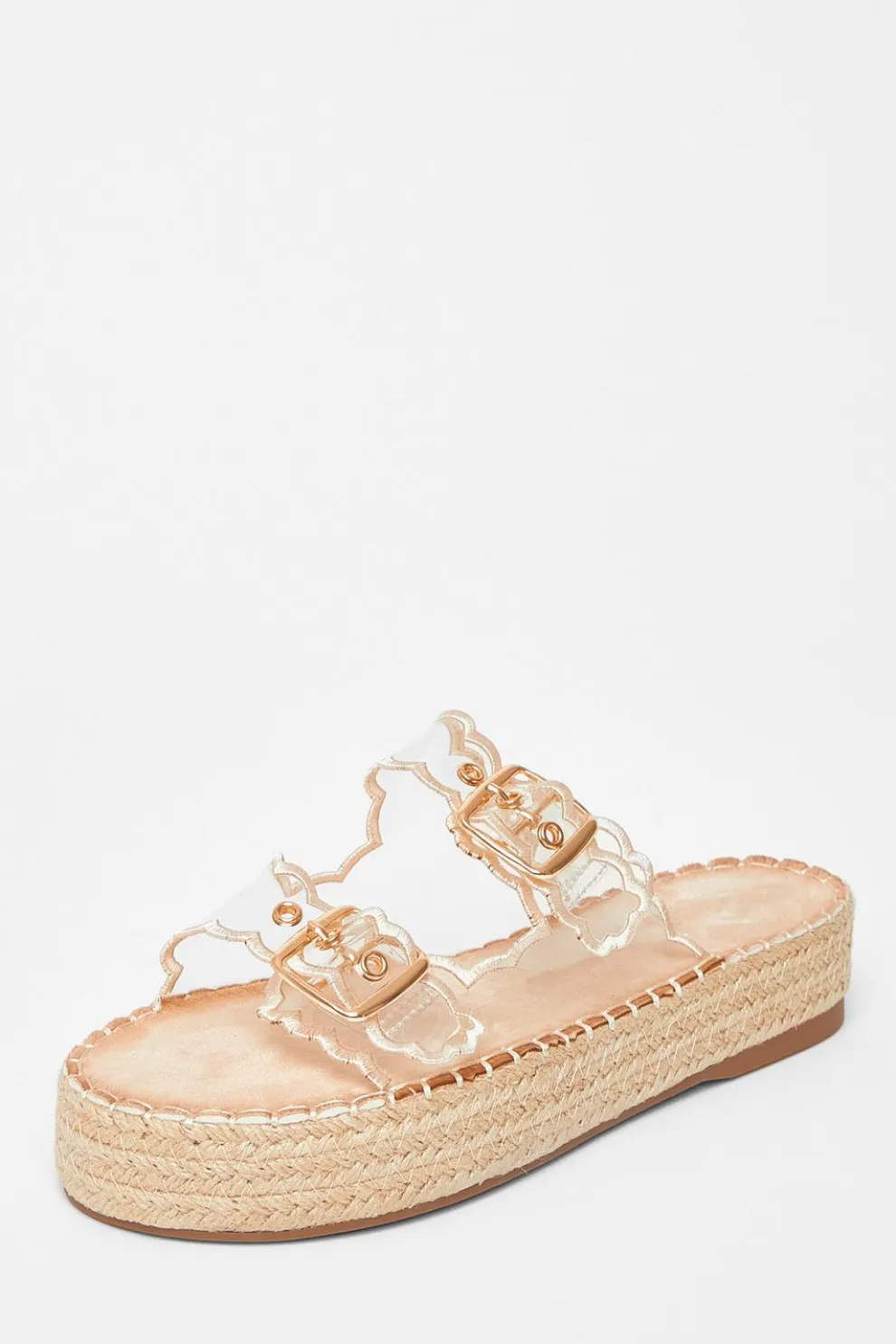 Nude Scallop Flatform Sandals