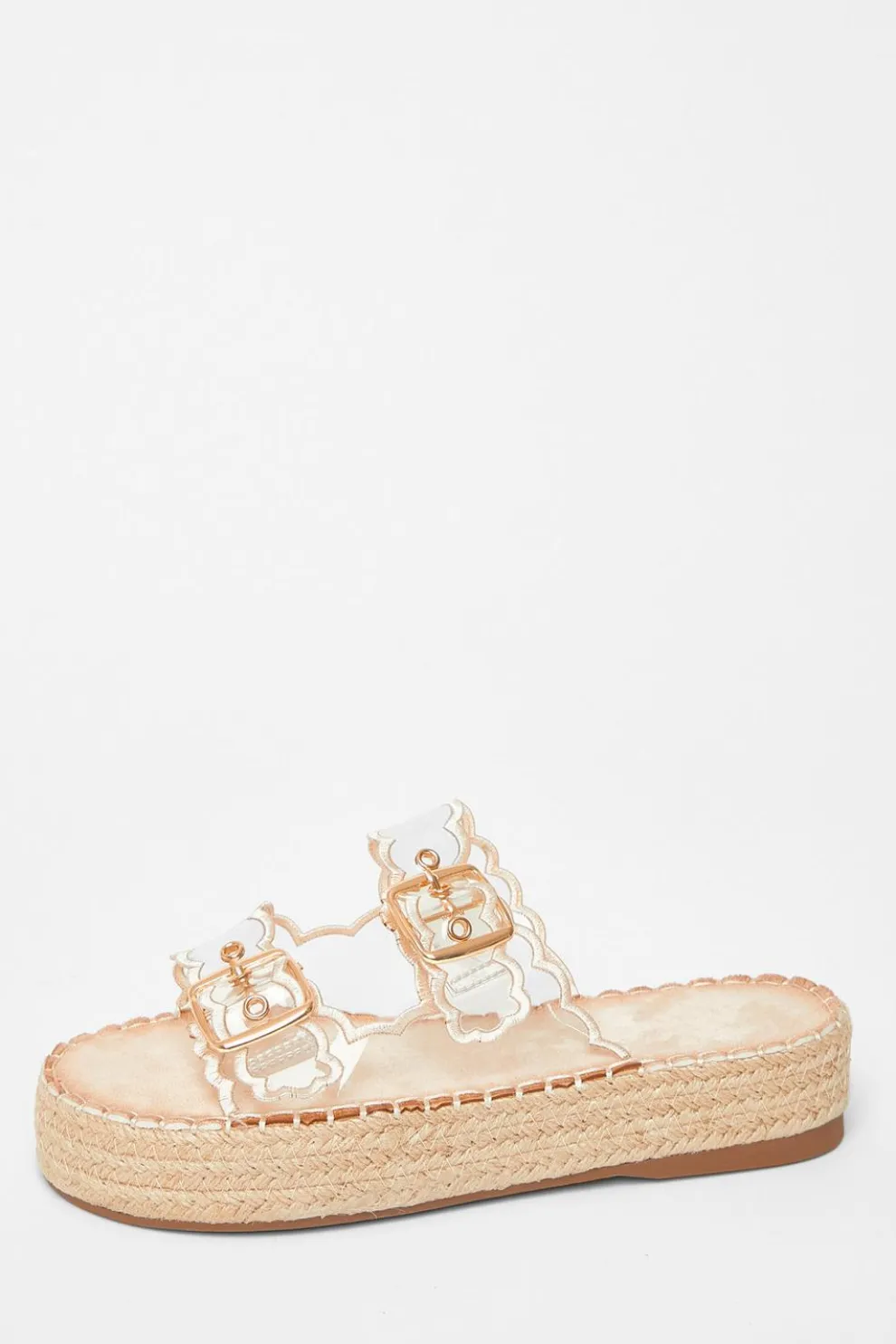 Nude Scallop Flatform Sandals