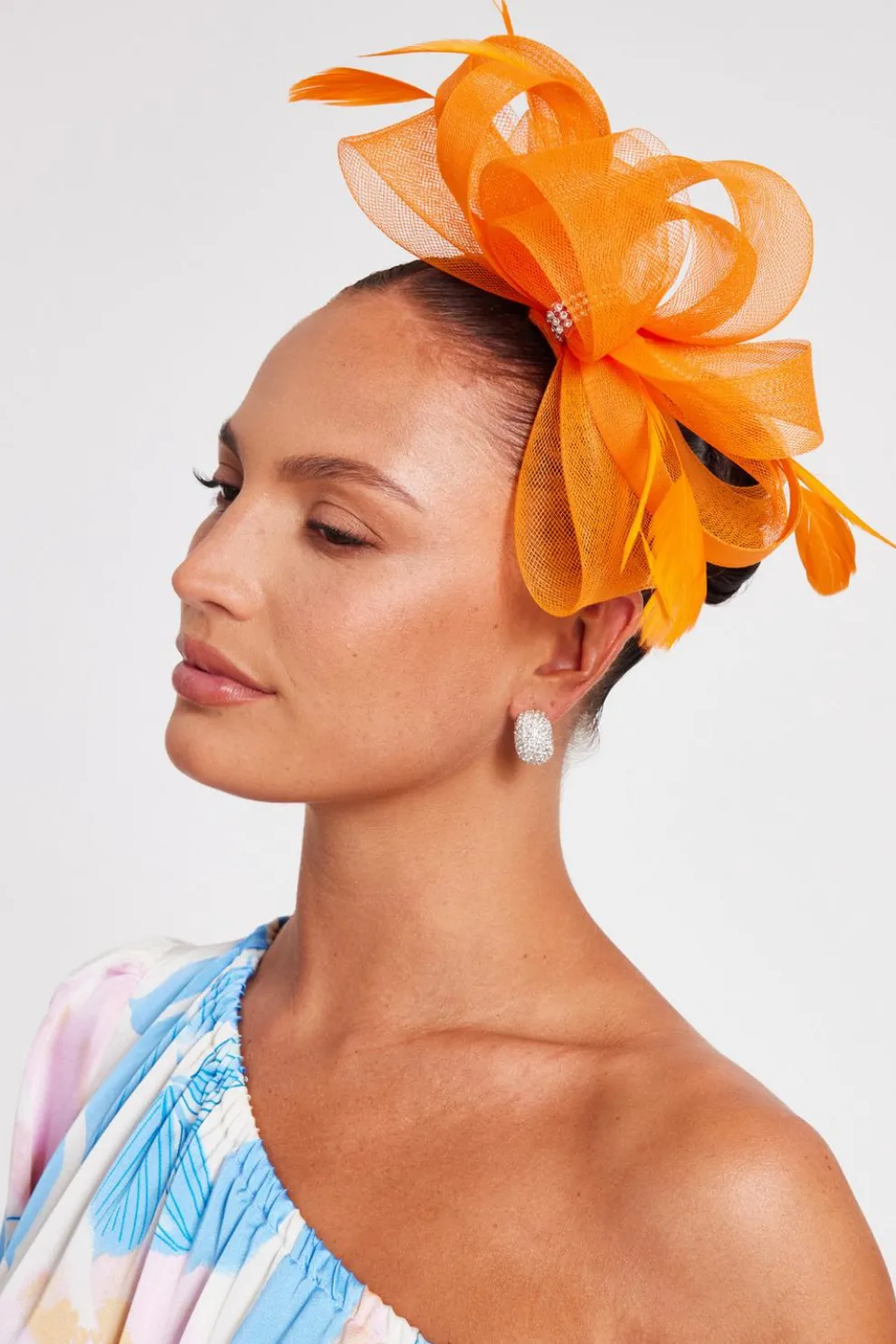 Orange Diamante Headband Fascinator