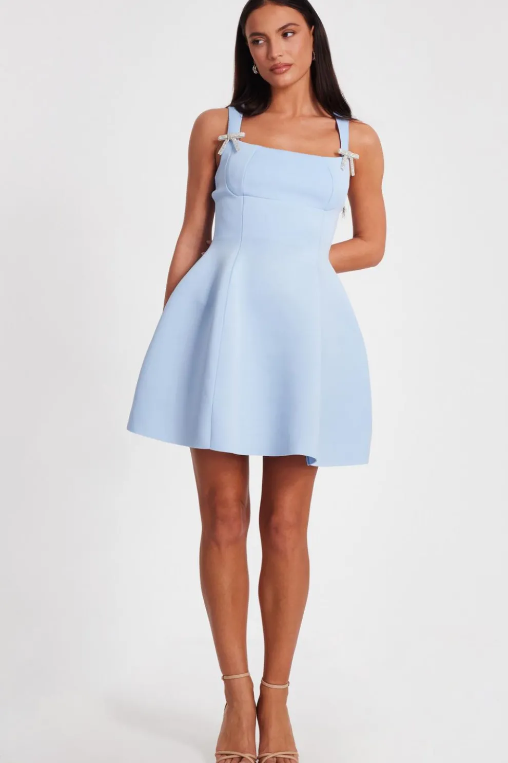 Pale Blue A-Line Mini Dress
