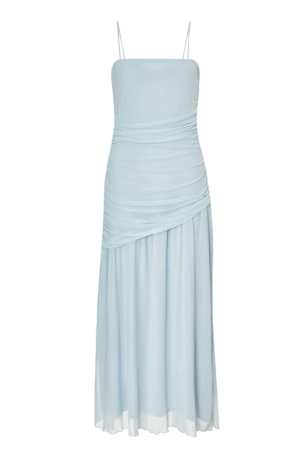 Pale Blue Drop Waist Midaxi Dress