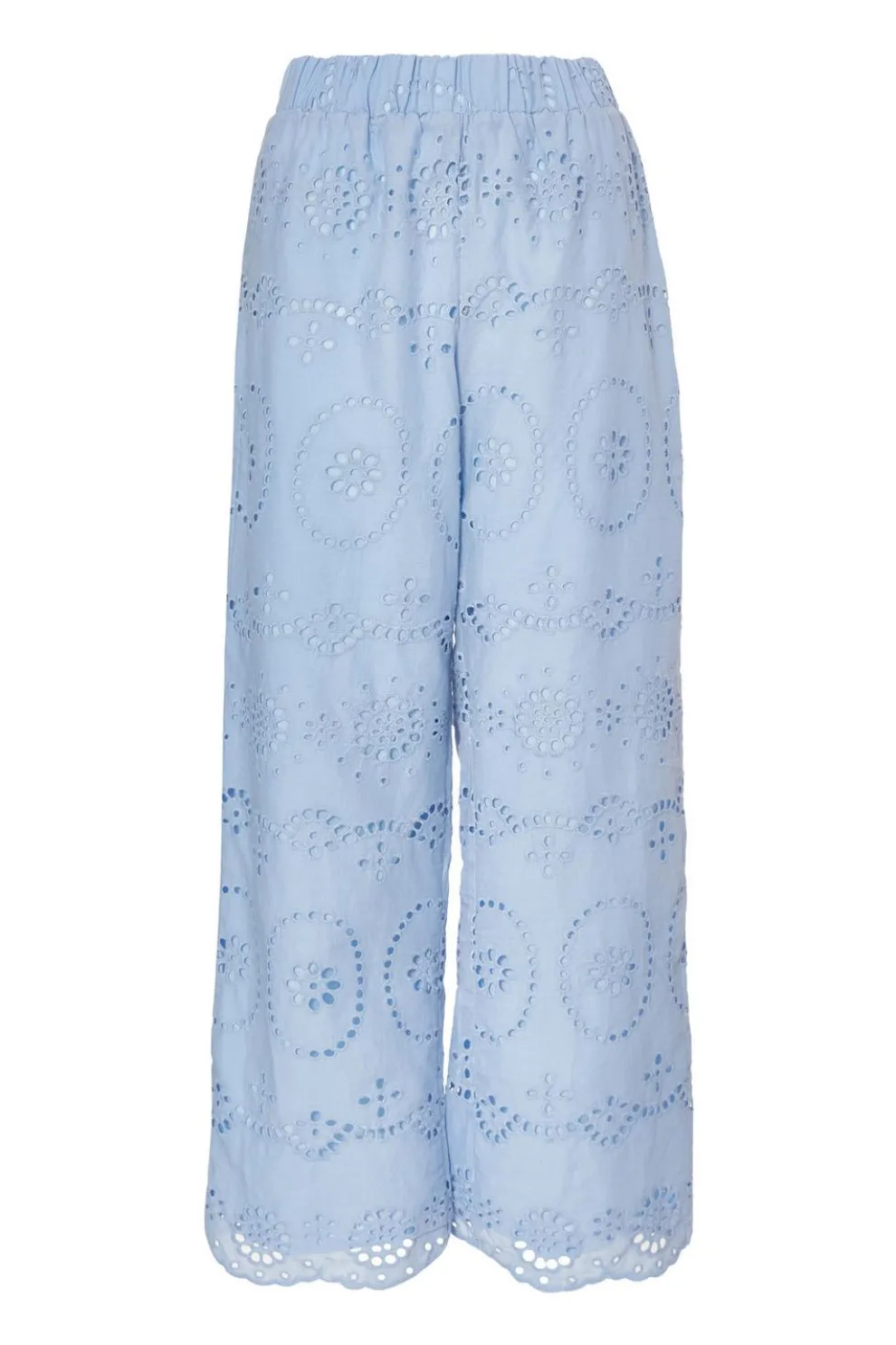 Pale Blue Embroidered Trousers