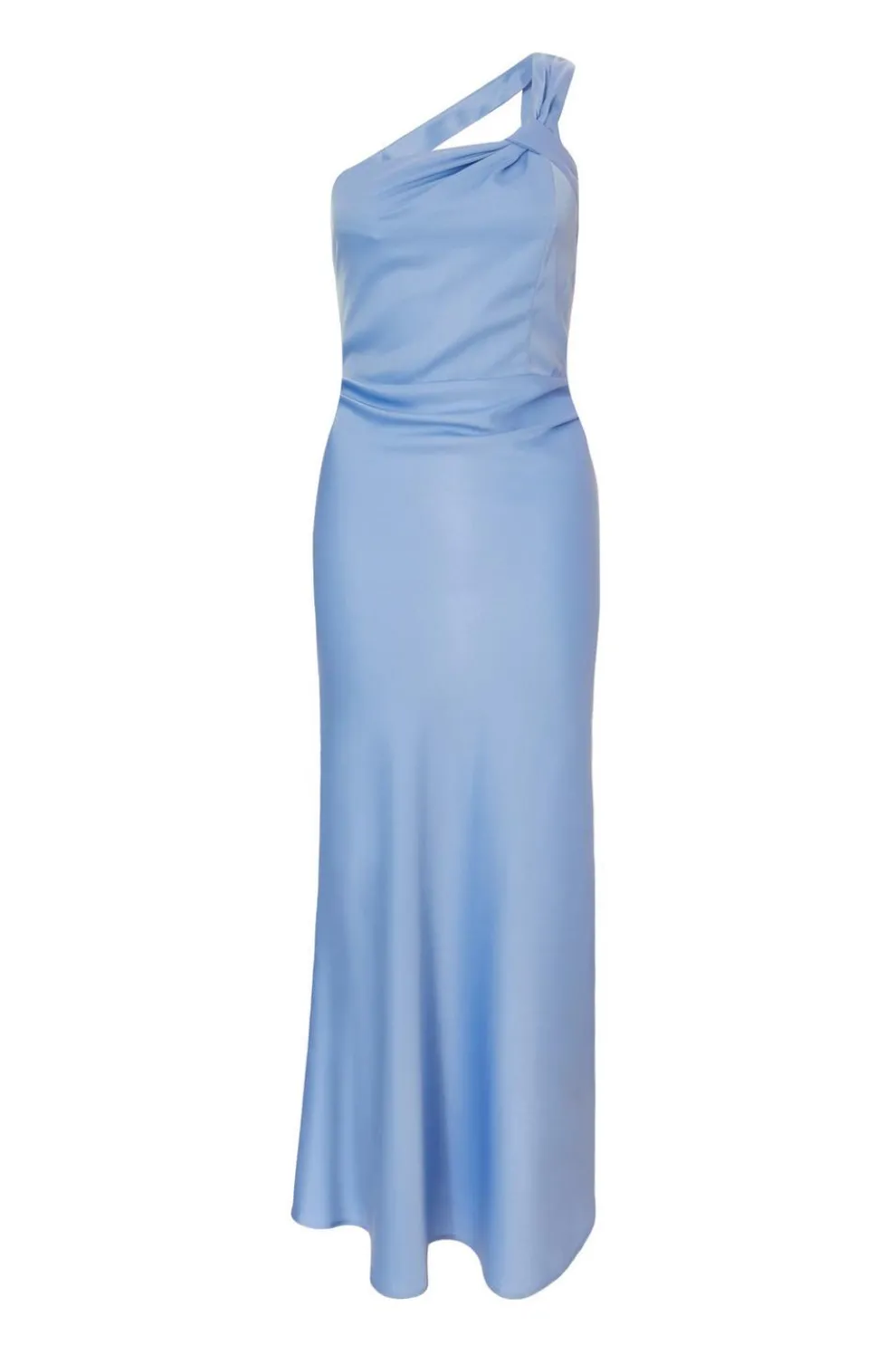 Pale Blue One Shoulder Midaxi Dress