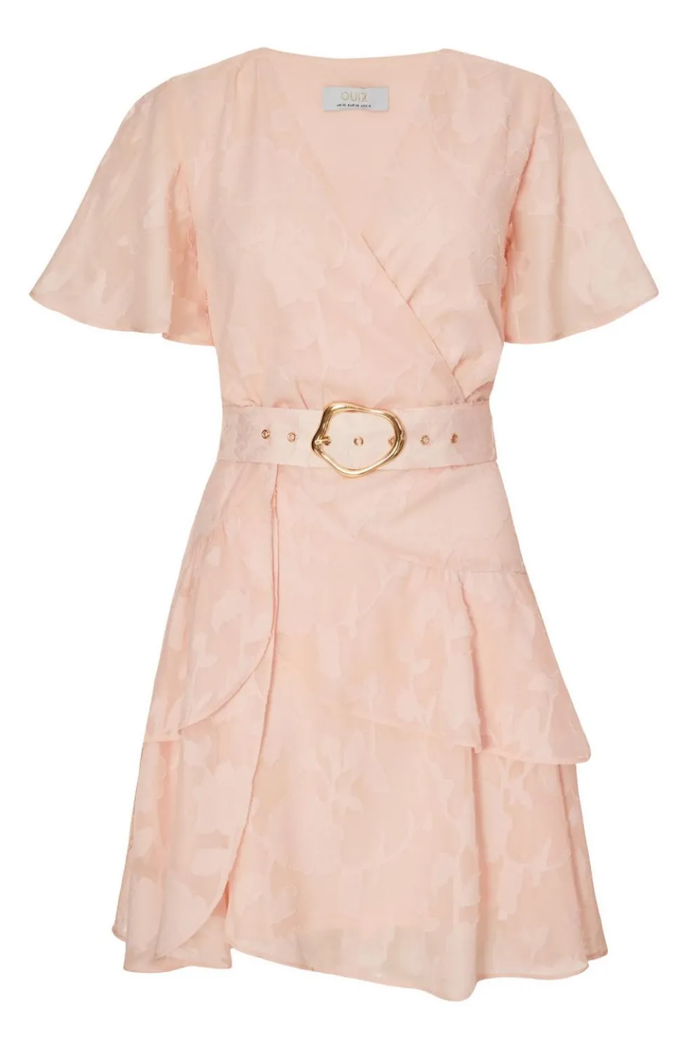Pale Pink Belted Skater Dress