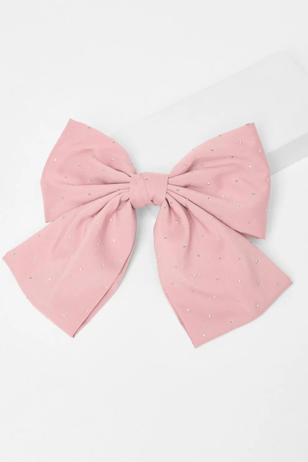 Pale Pink Diamante Hair Bow