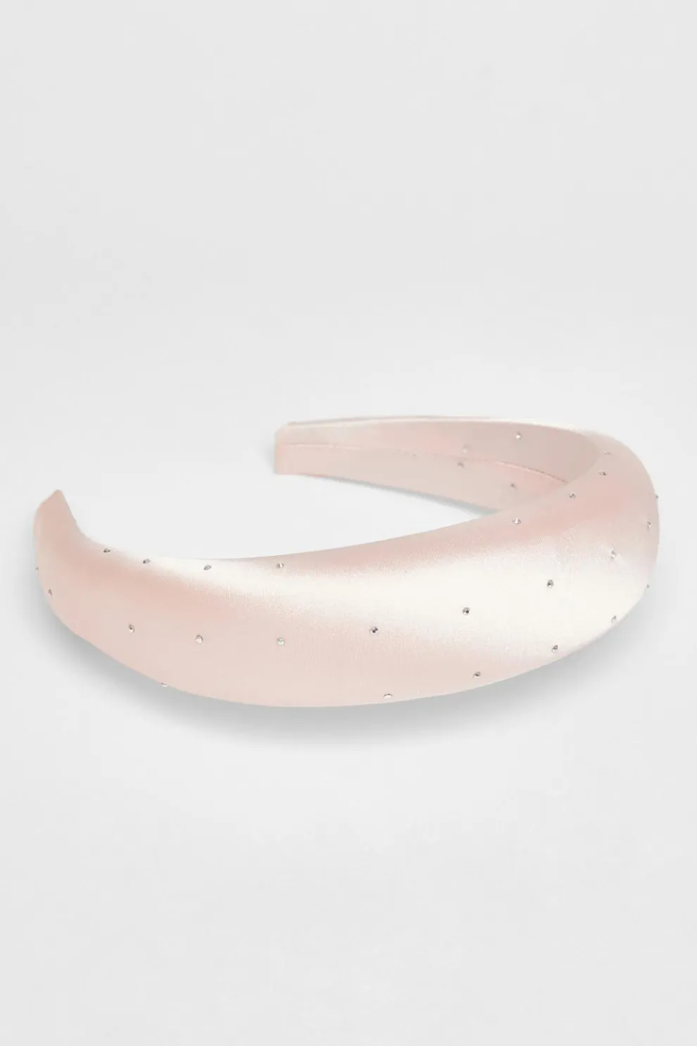 Pale Pink Satin Diamante Headband