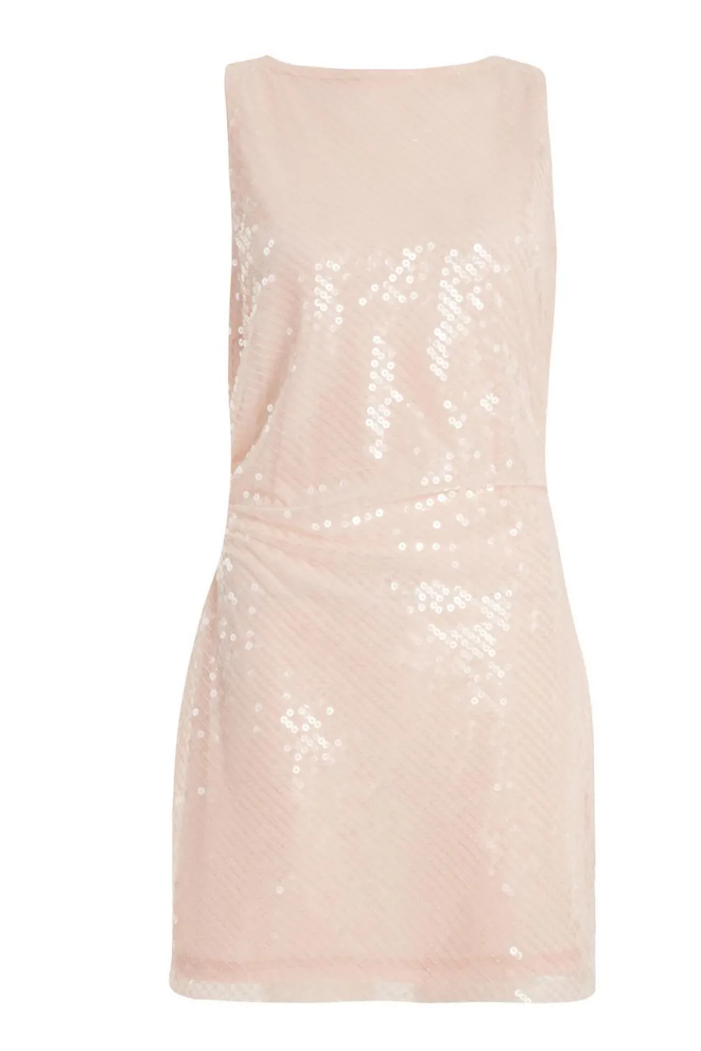 Pale Pink Sequin Mini Dress