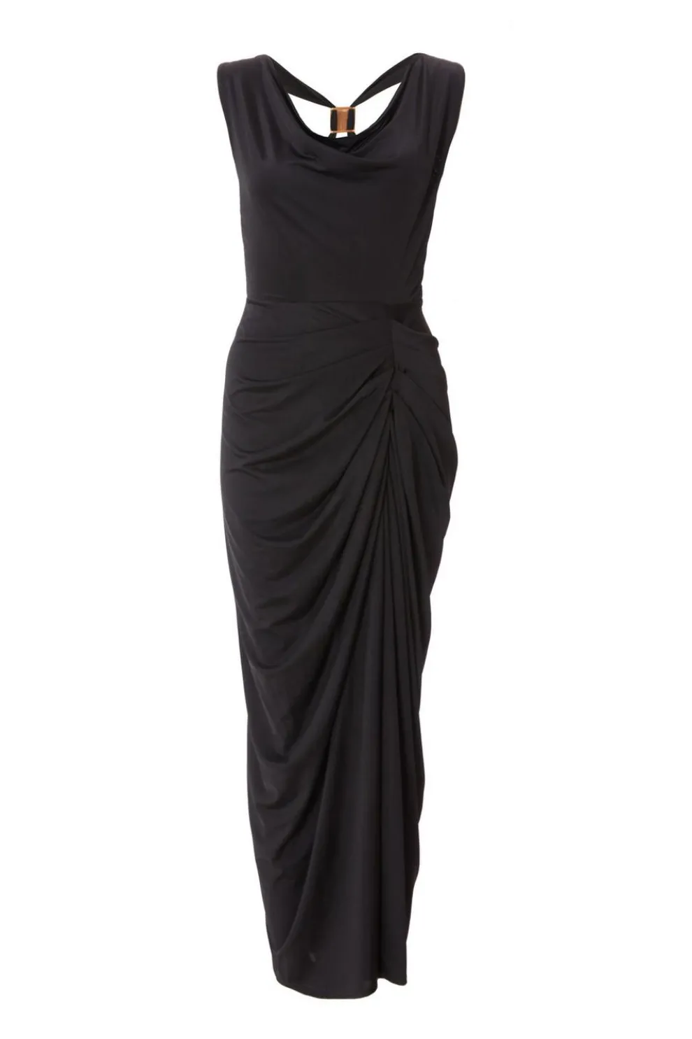 Petite Black Cowl Neck Midaxi Dress