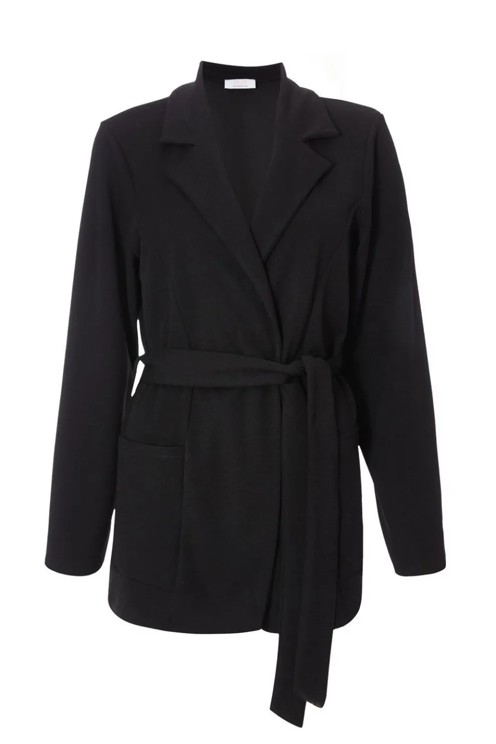 Petite Black Tie Waist Blazer