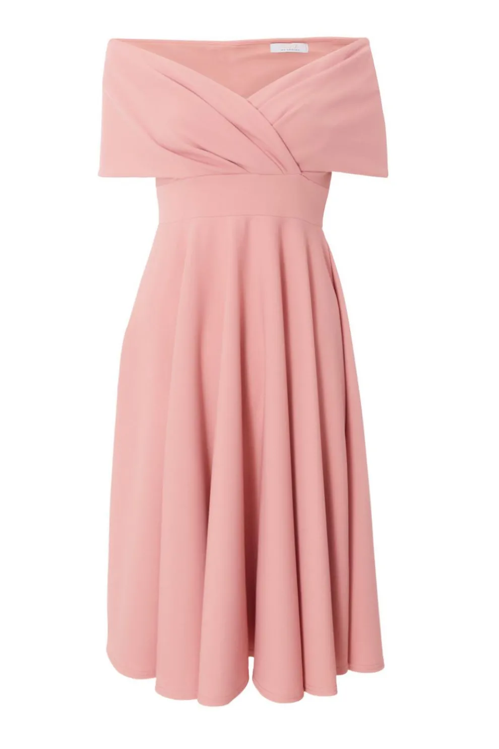 Petite Blush Bardot Midi Dress