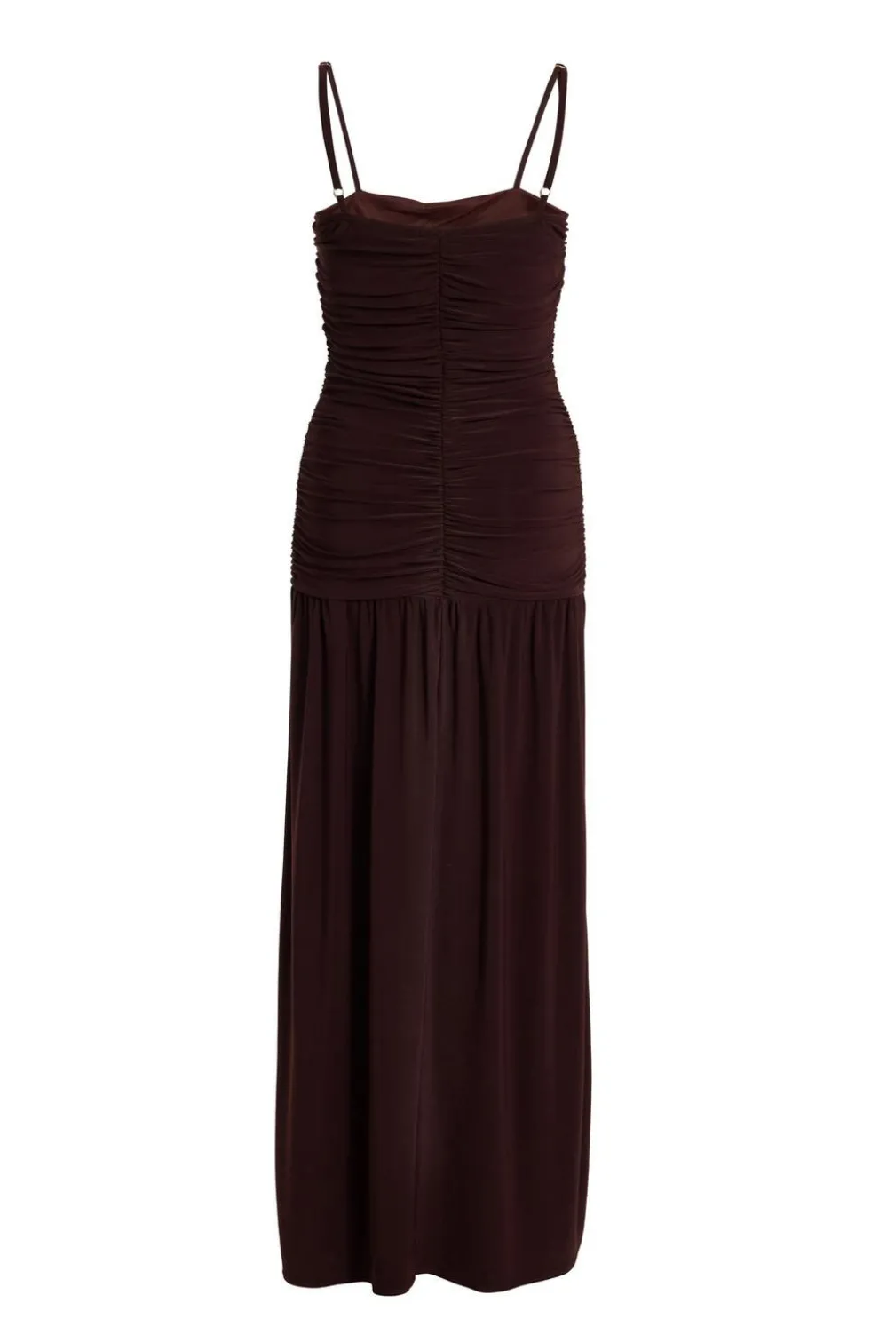 Petite Brown Drop Waist Maxi Dress