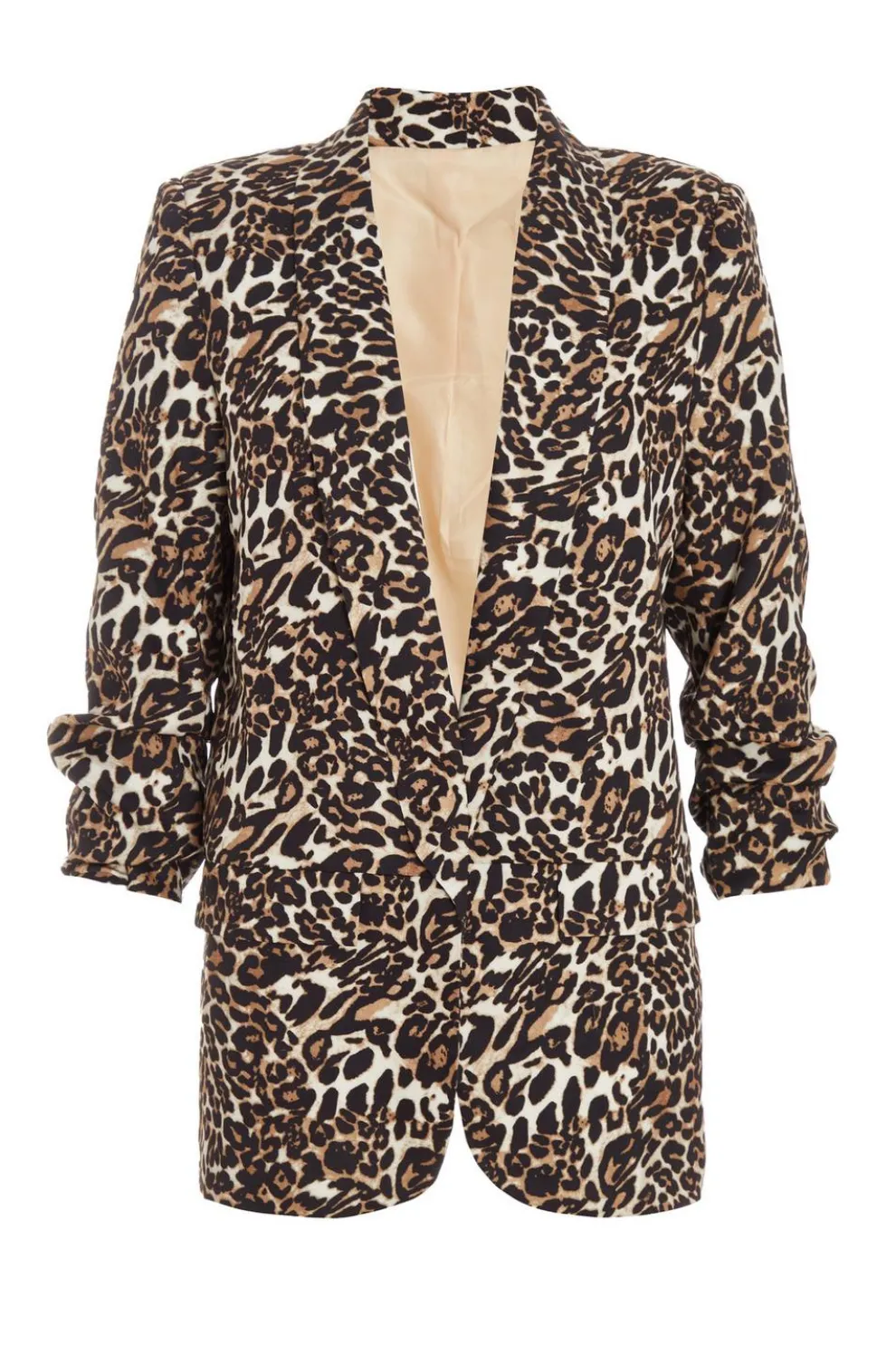 Petite Brown Leopard Print Blazer