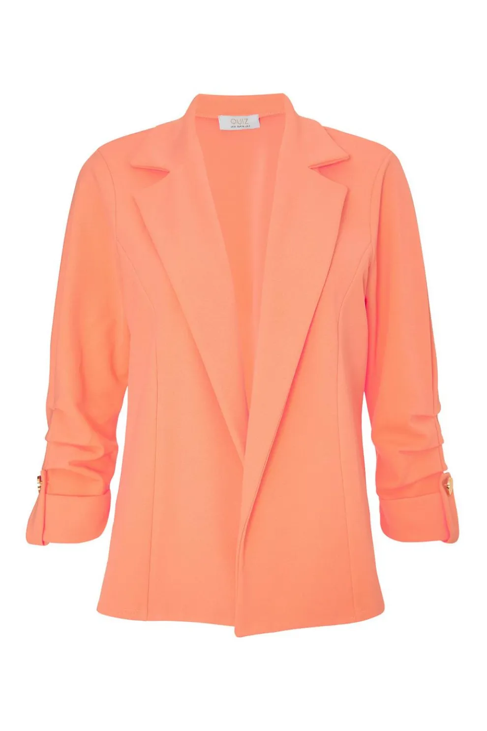 Petite Coral Ruched Sleeve Blazer