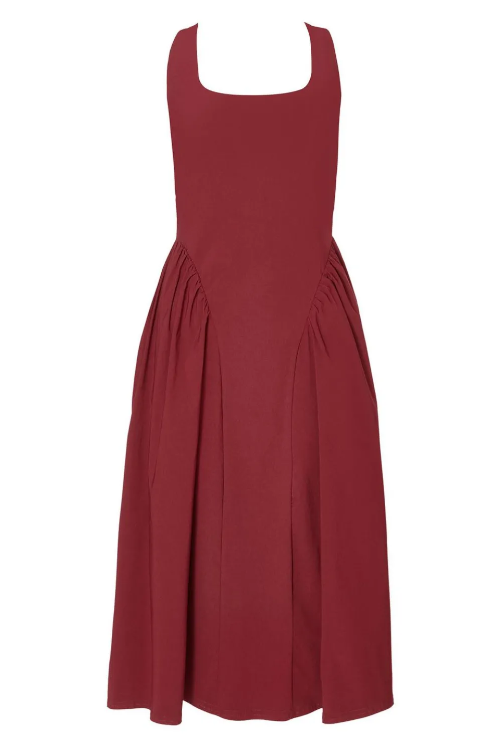 Petite Dark Red Ruched Side Midaxi Dress