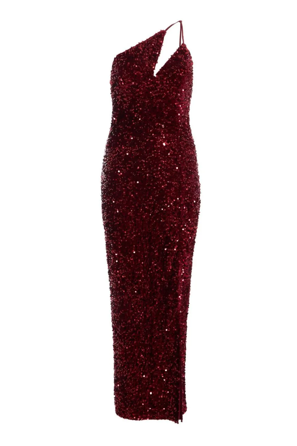 Petite Dark Red Sequin Maxi Dress