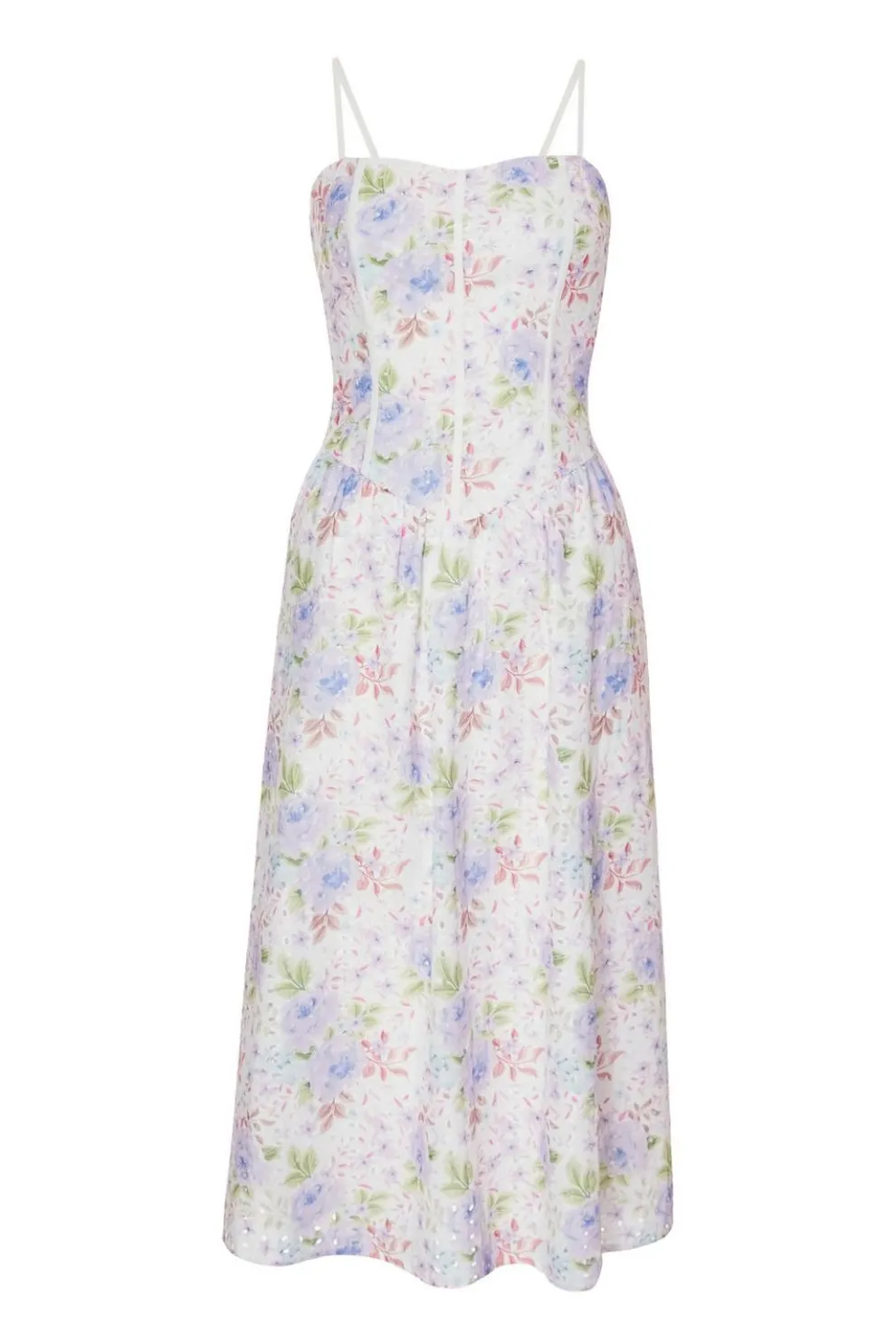 Petite Floral Embroidered Midi Dress