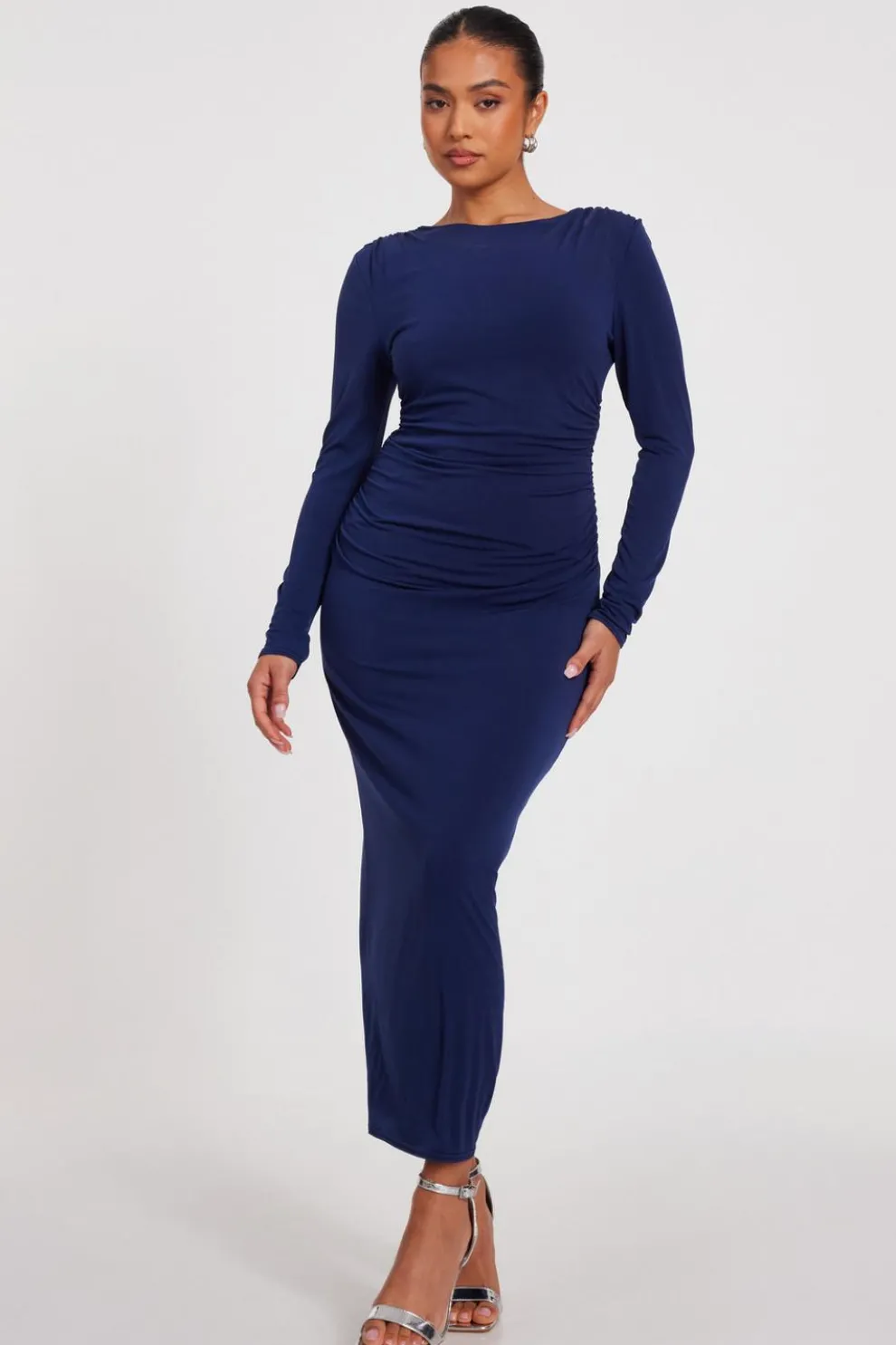 Petite Indigo Ruched Midaxi Dress