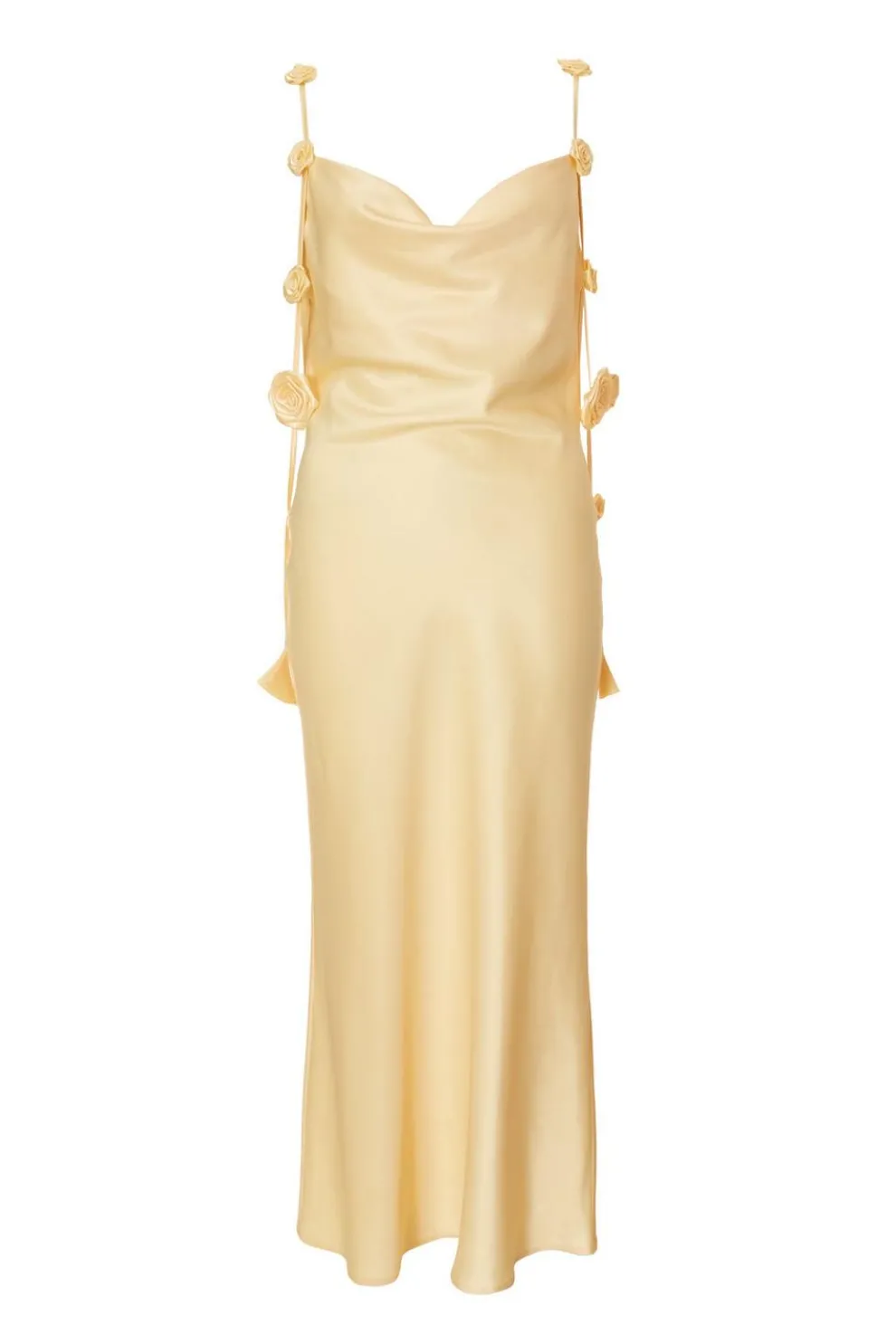 Petite Lemon Satin Midaxi Dress