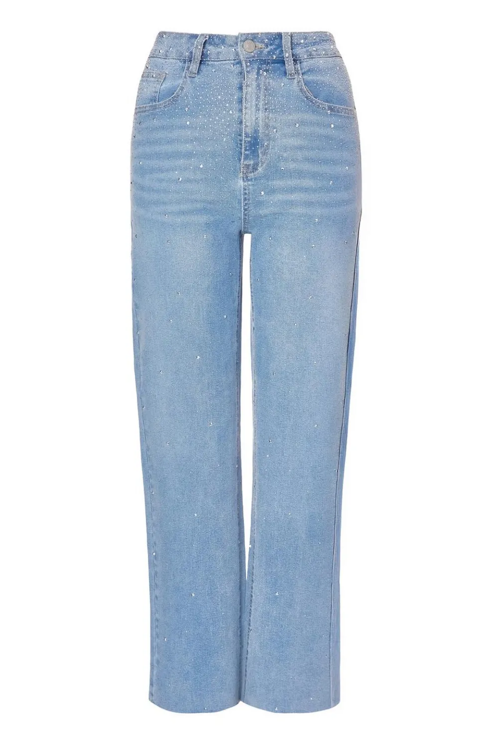 Petite Light Denim Embellished Jeans