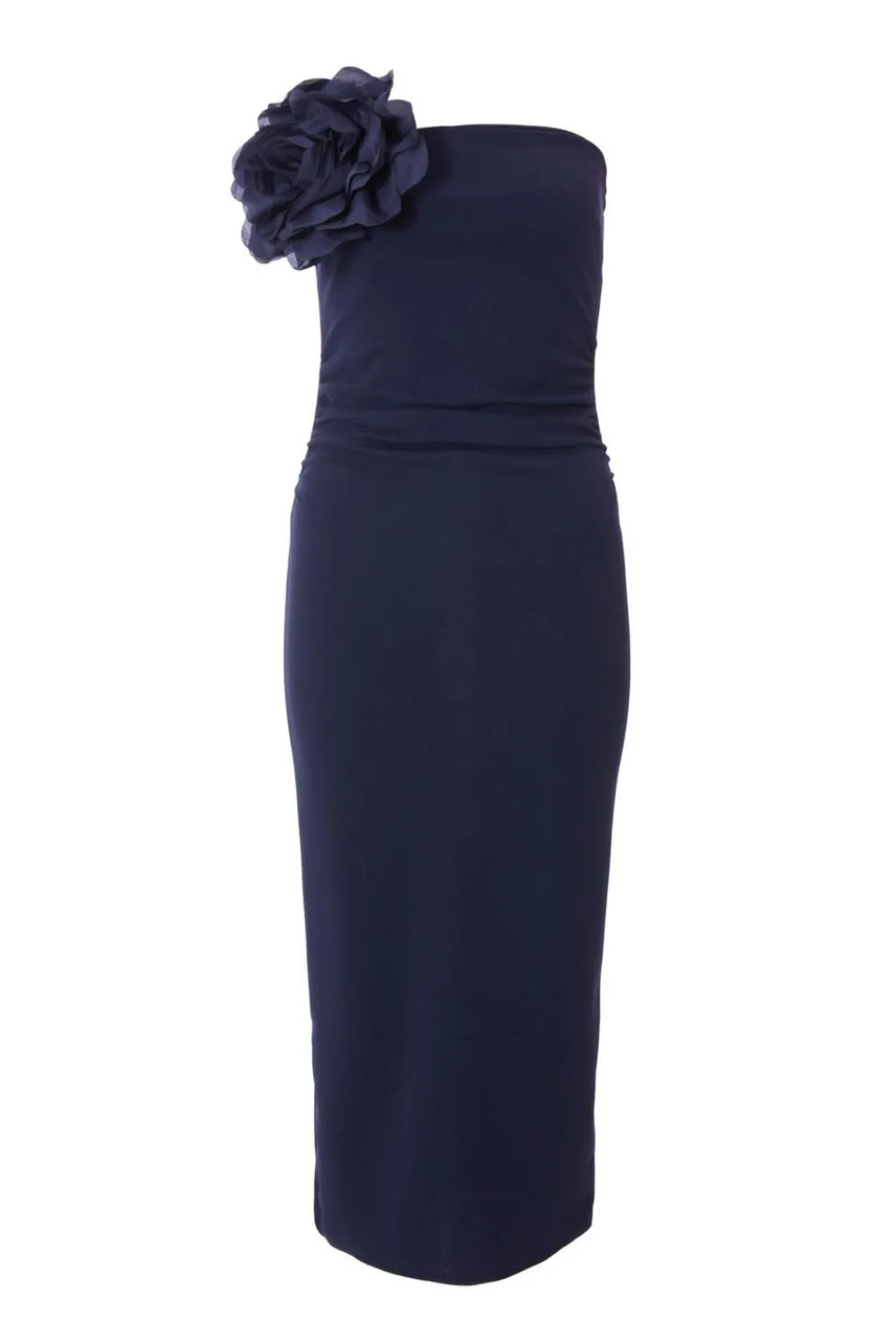 Petite Navy Corsage Midaxi Dress