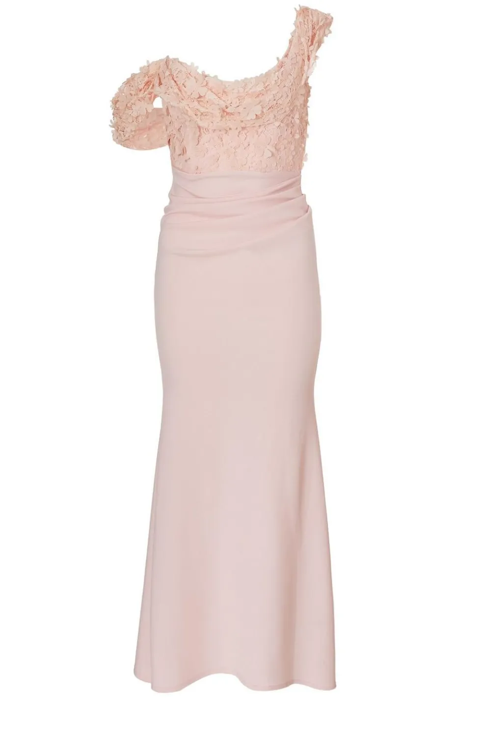 Petite Pink Floral Drop Sleeve Maxi Dress