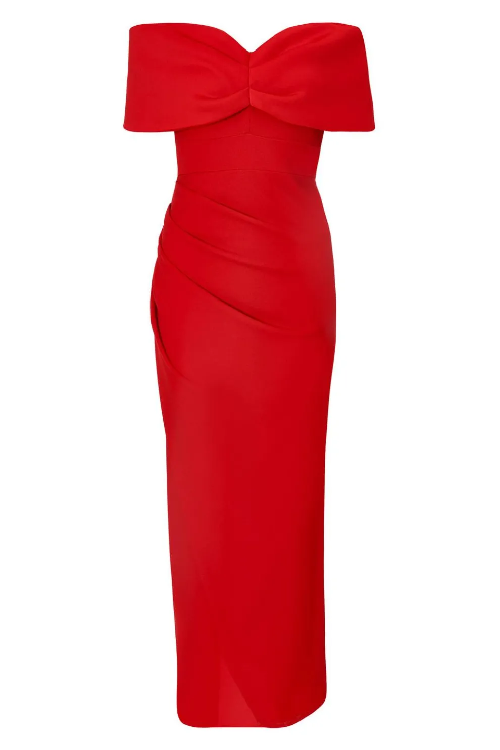 Petite Red Bardot Maxi Dress