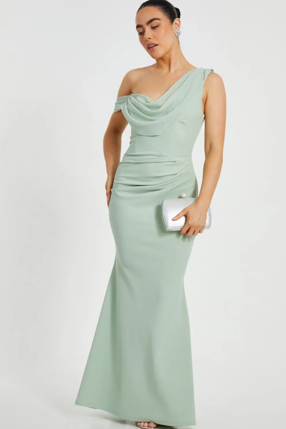 Petite Sage Drop Sleeve Maxi Dress