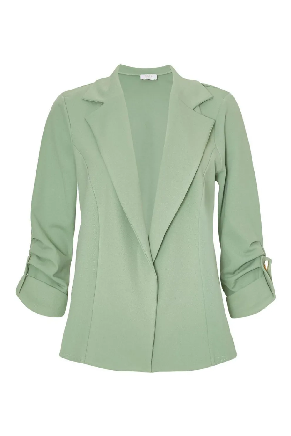 Petite Sage Ruched Sleeve Blazer