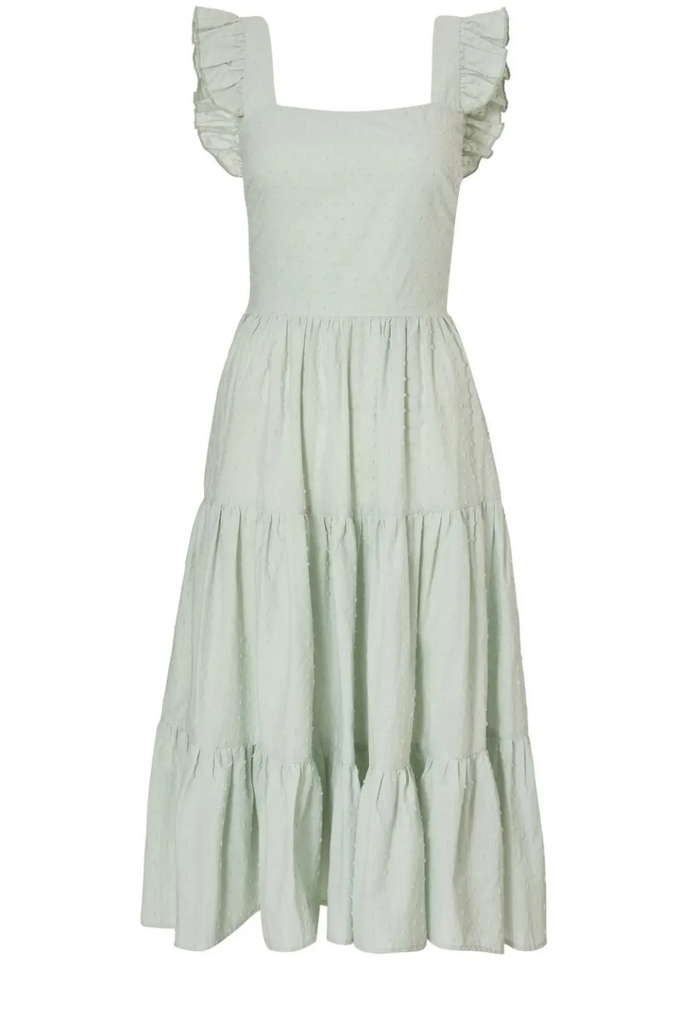 Petite Sage Tiered Midi Dress