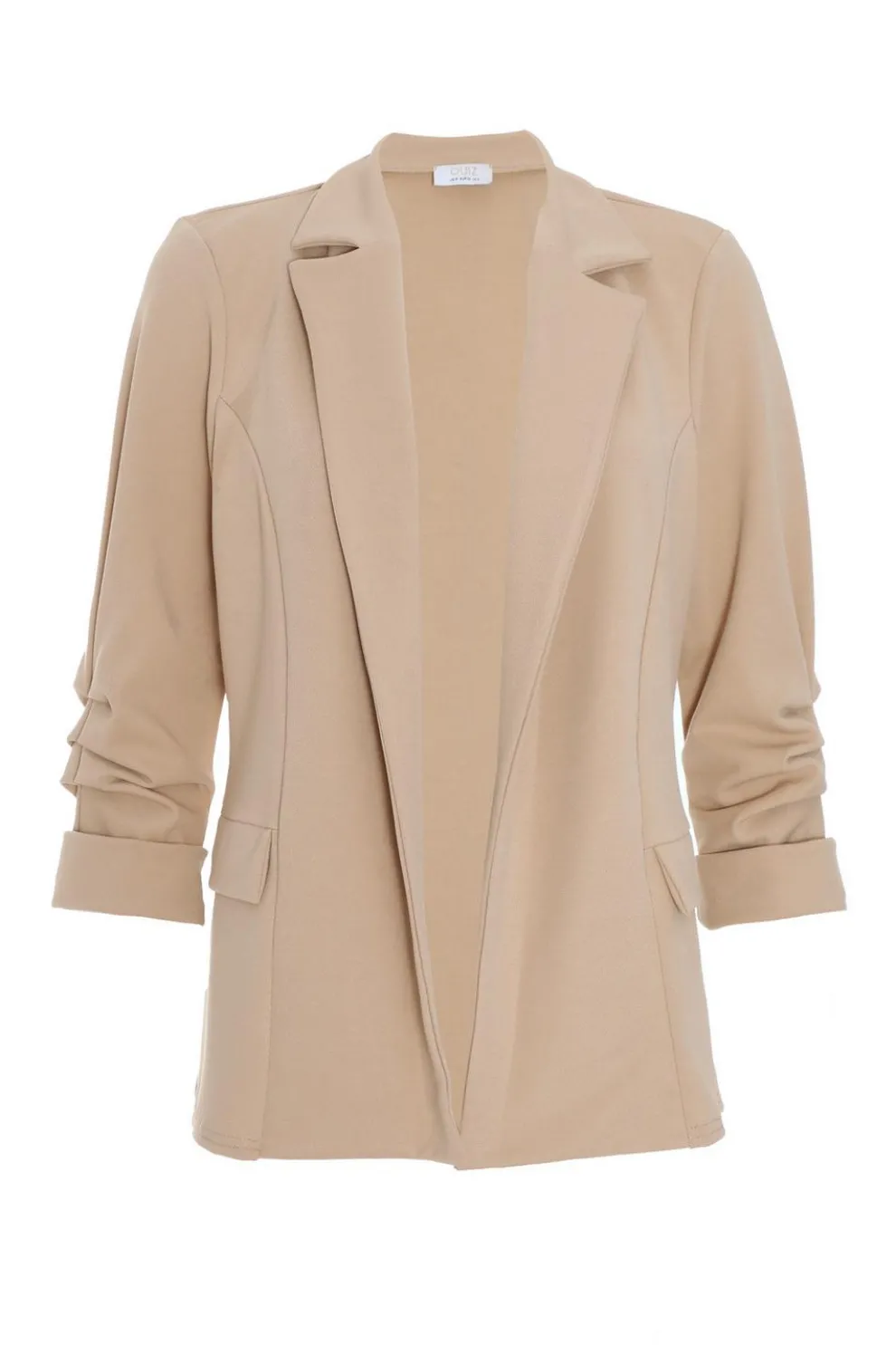 Petite Stone Ruched Sleeve Blazer