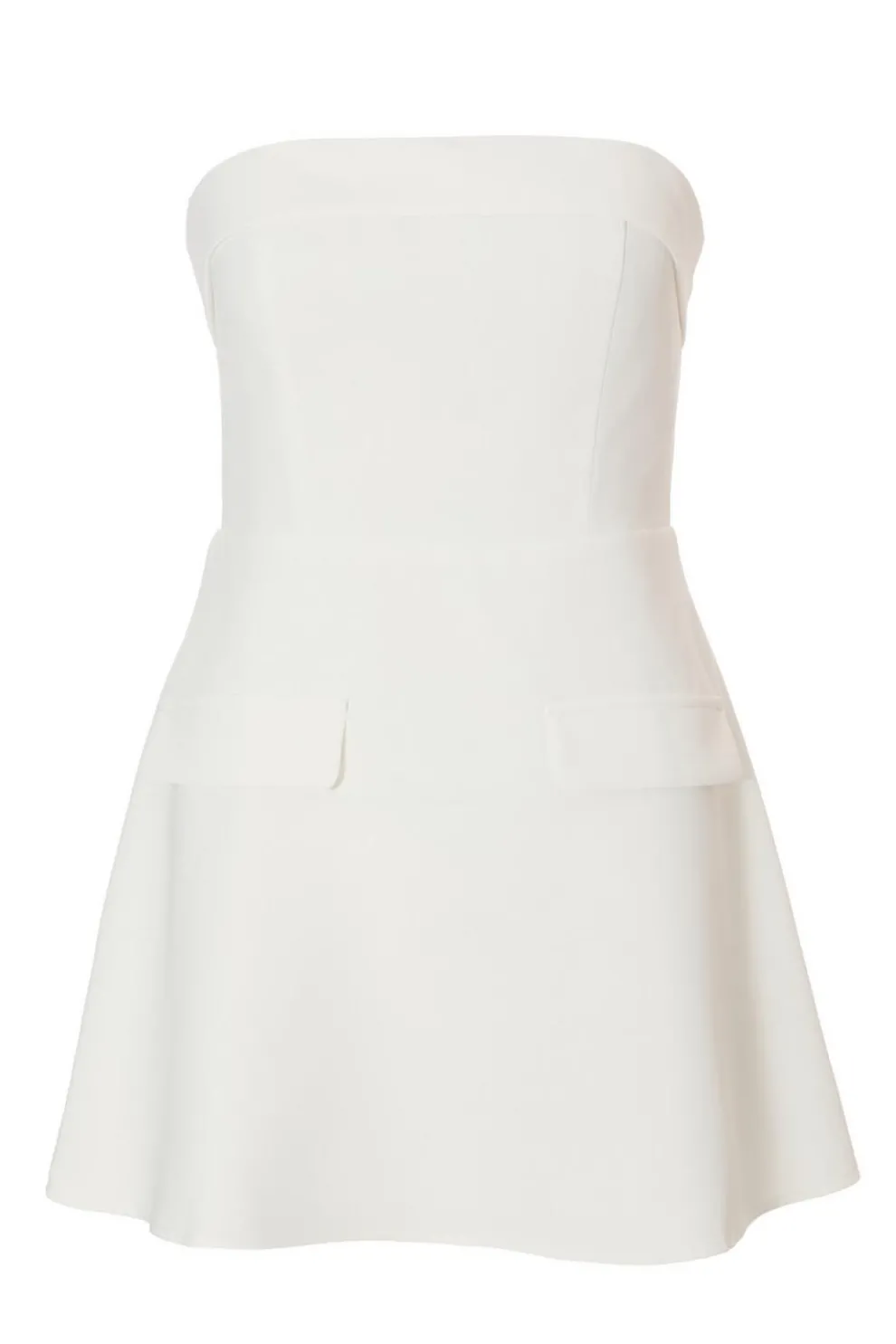 Petite White Bandeau Mini Dress