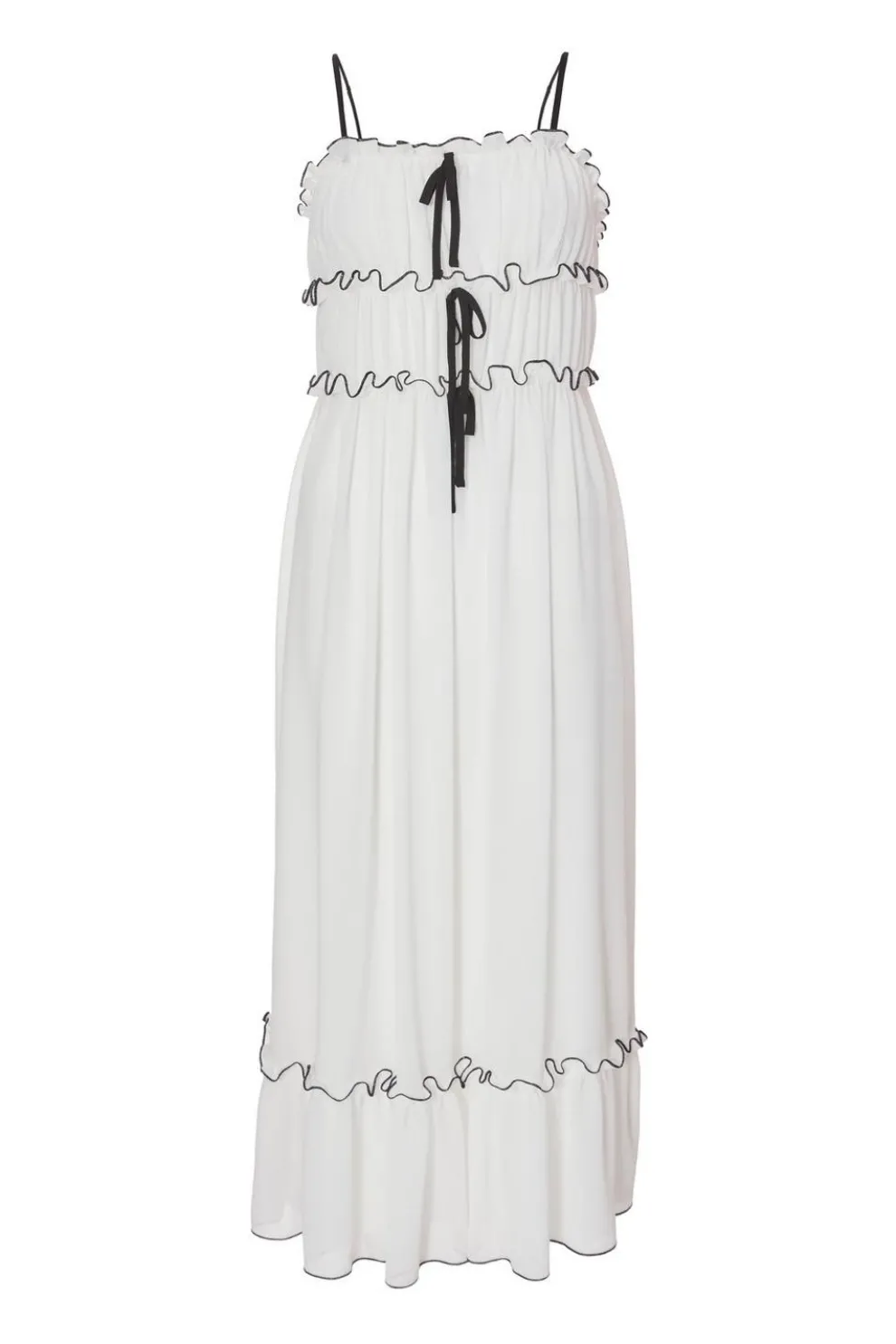 Petite White Chiffon Strappy Midaxi Dress