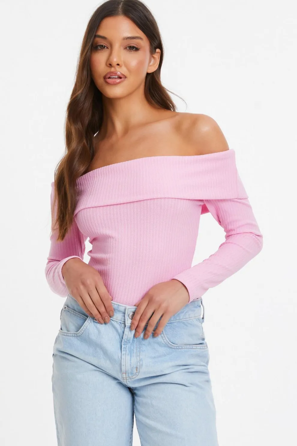 Pink Bardot Top
