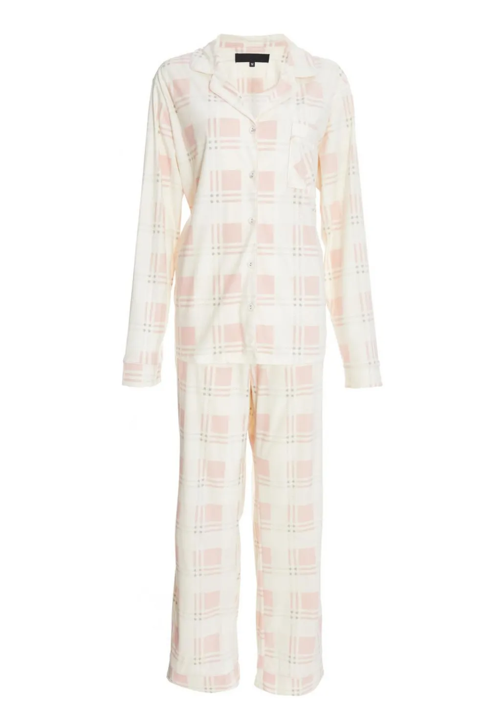 Pink Checked Long Pyjama Set
