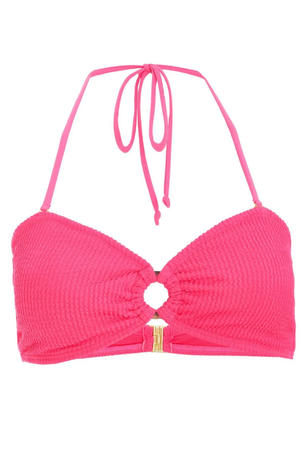 Pink Crinkle Bikini Top