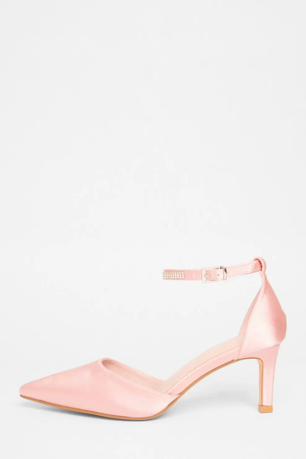 Pink Diamante Strap Court Heels