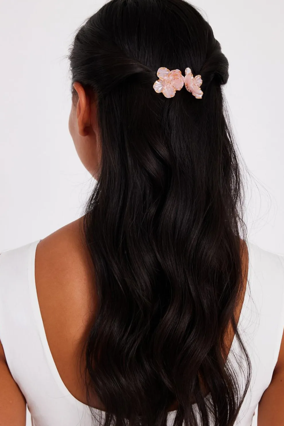 Pink Floral Hair Slides