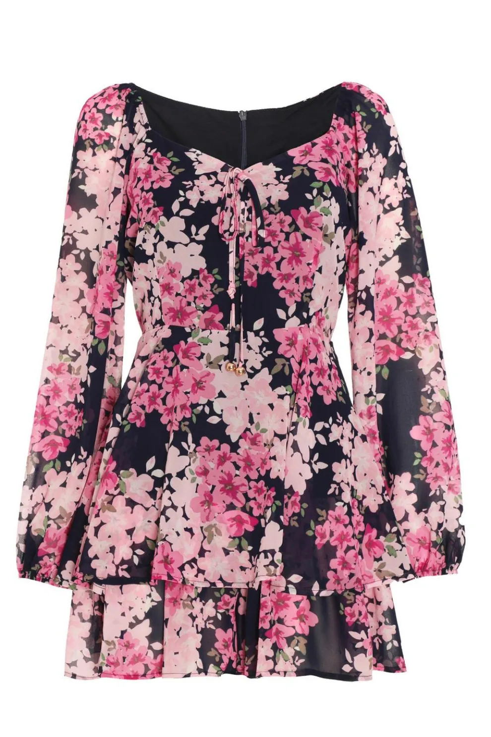 Pink Floral Tiered Playsuit