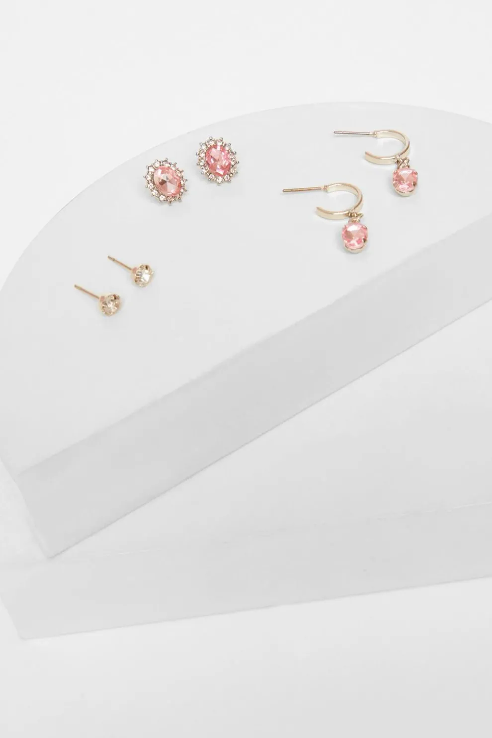 Pink Jewel Earring Set